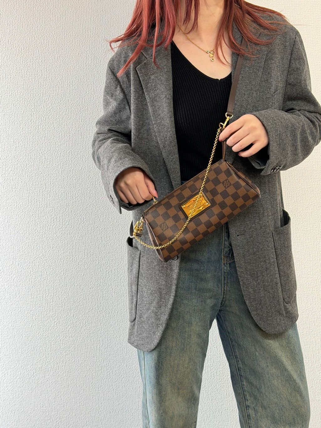 LOUIS VUITTON Damier EVA Chainbag