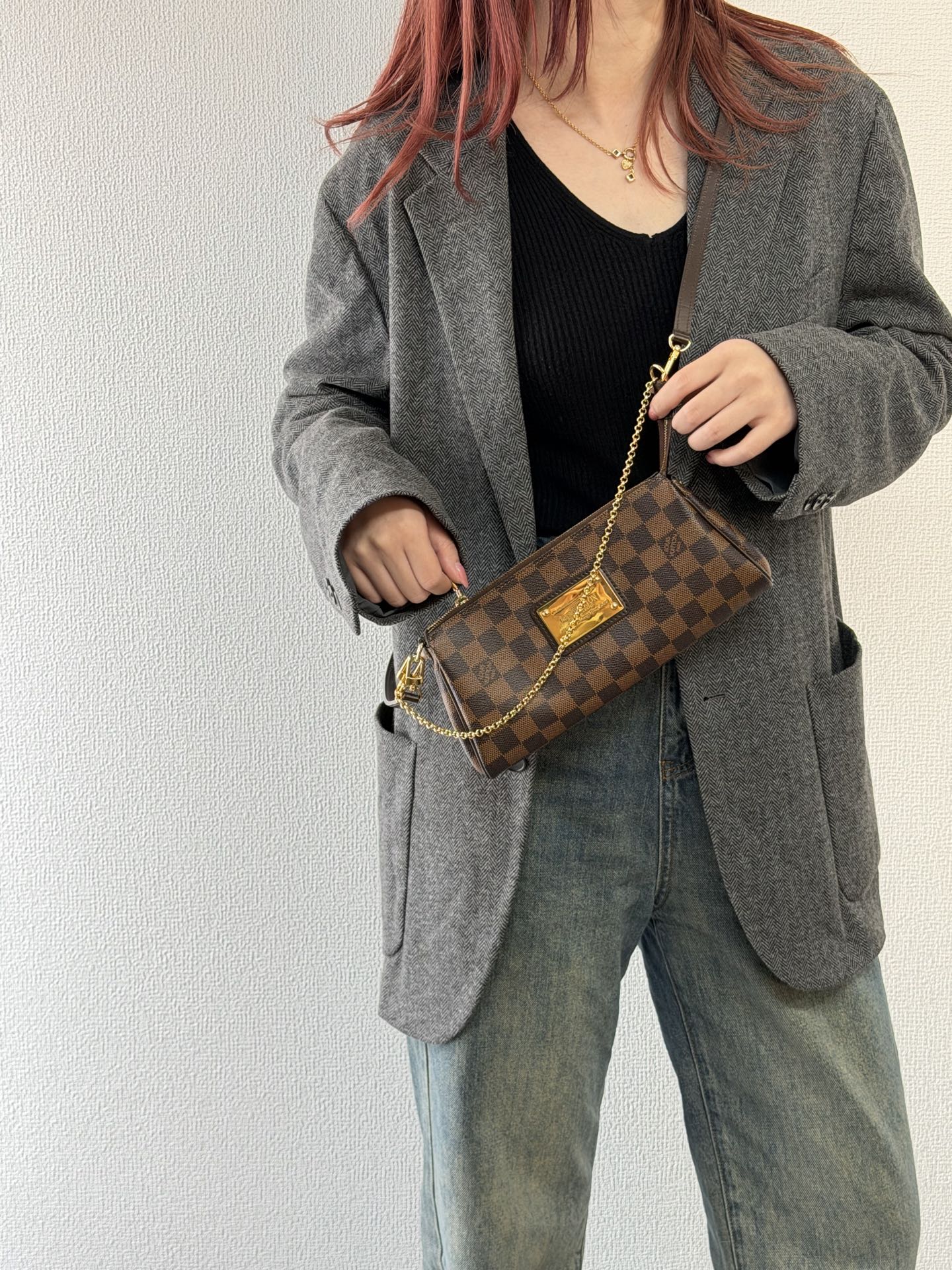 LOUIS VUITTON Damier EVA Chainbag