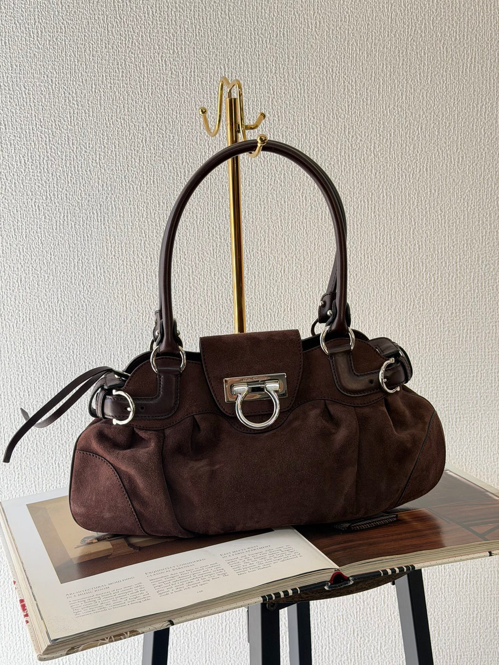FERRAGAMO Suede Handbag