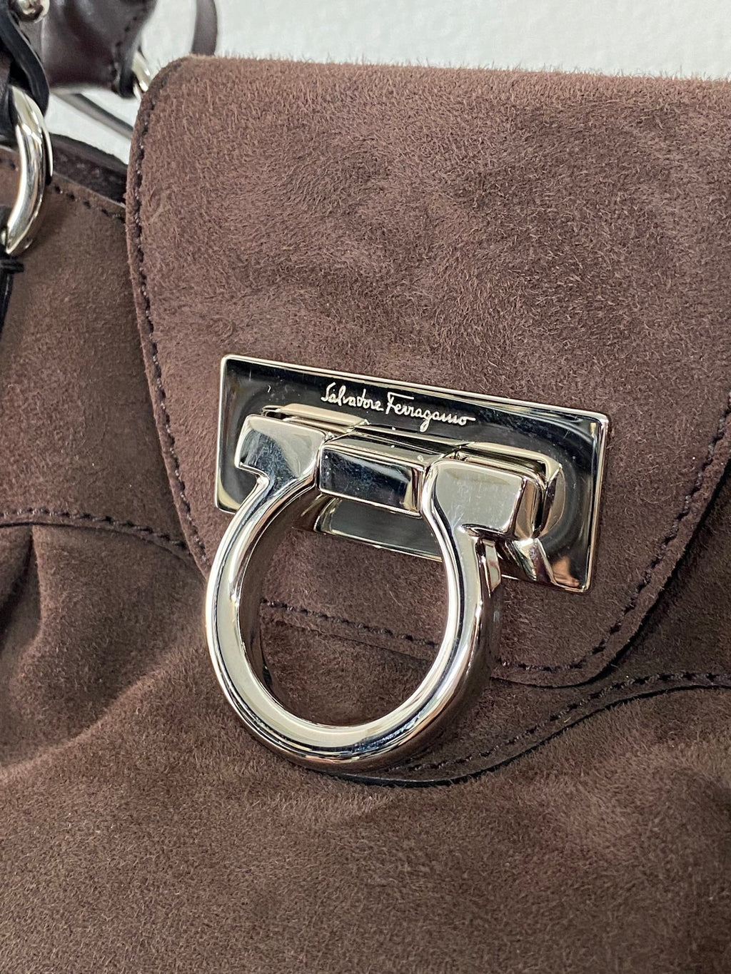 FERRAGAMO Suede Handbag