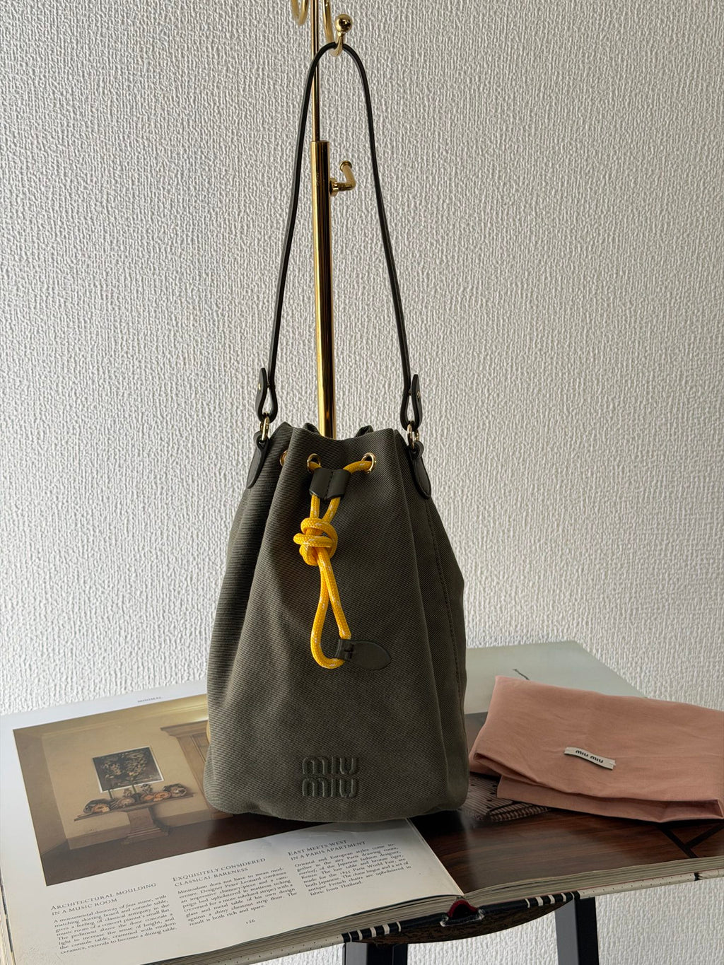 MIUMIU Canvas Bucket Handbag