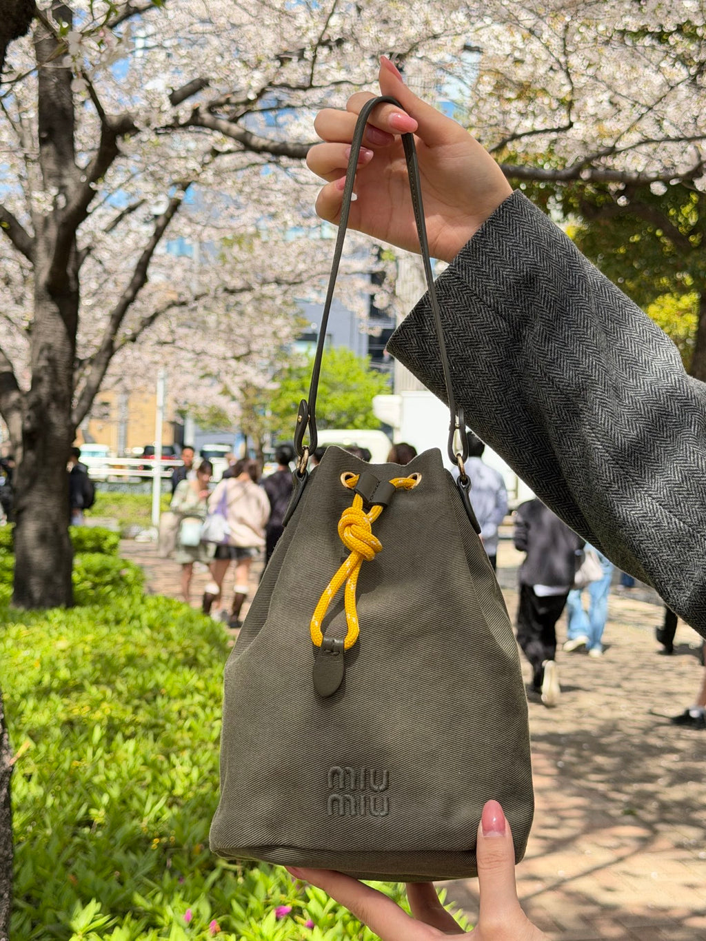 MIUMIU Canvas Bucket Handbag