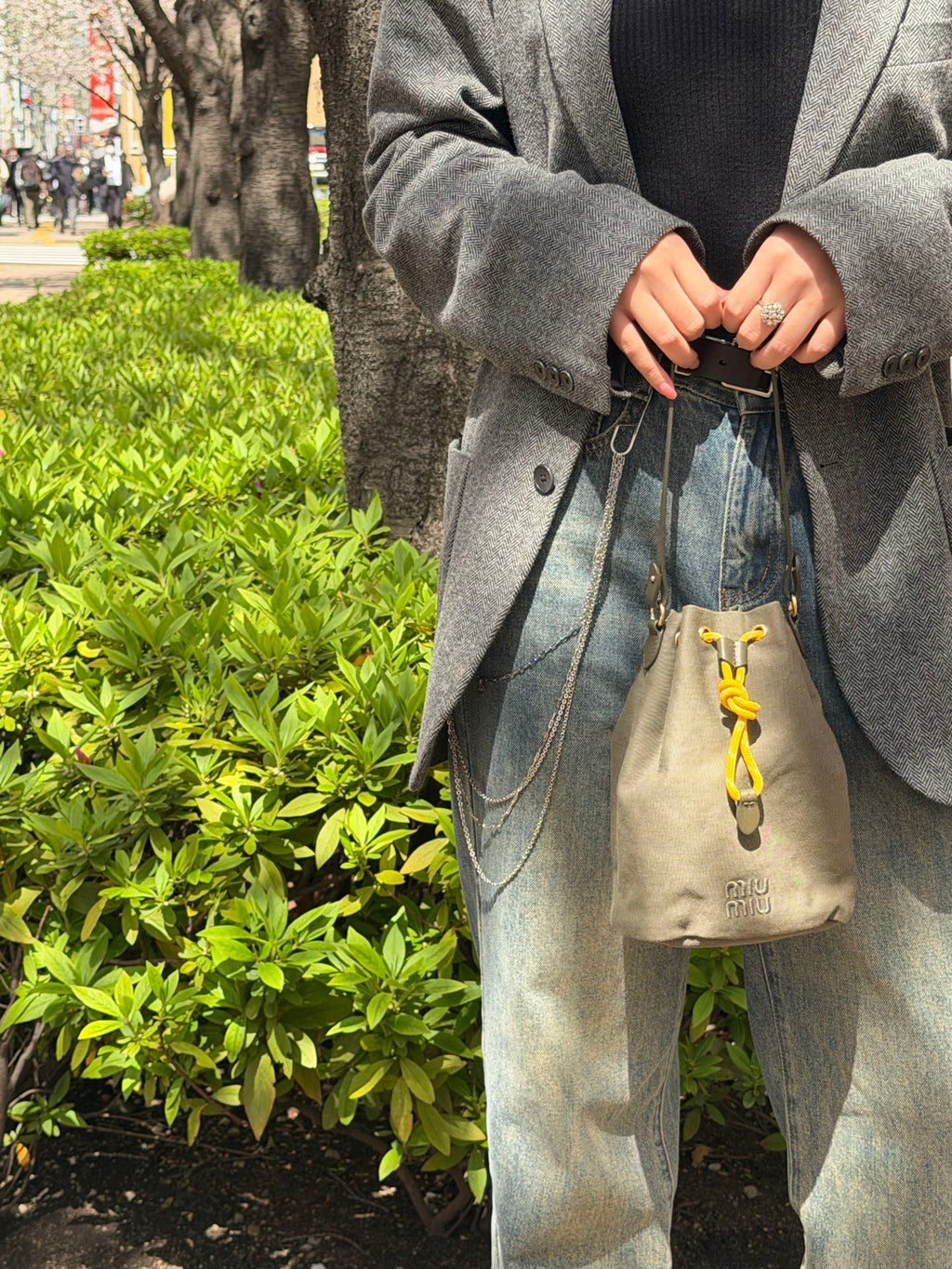 MIUMIU Canvas Bucket Handbag