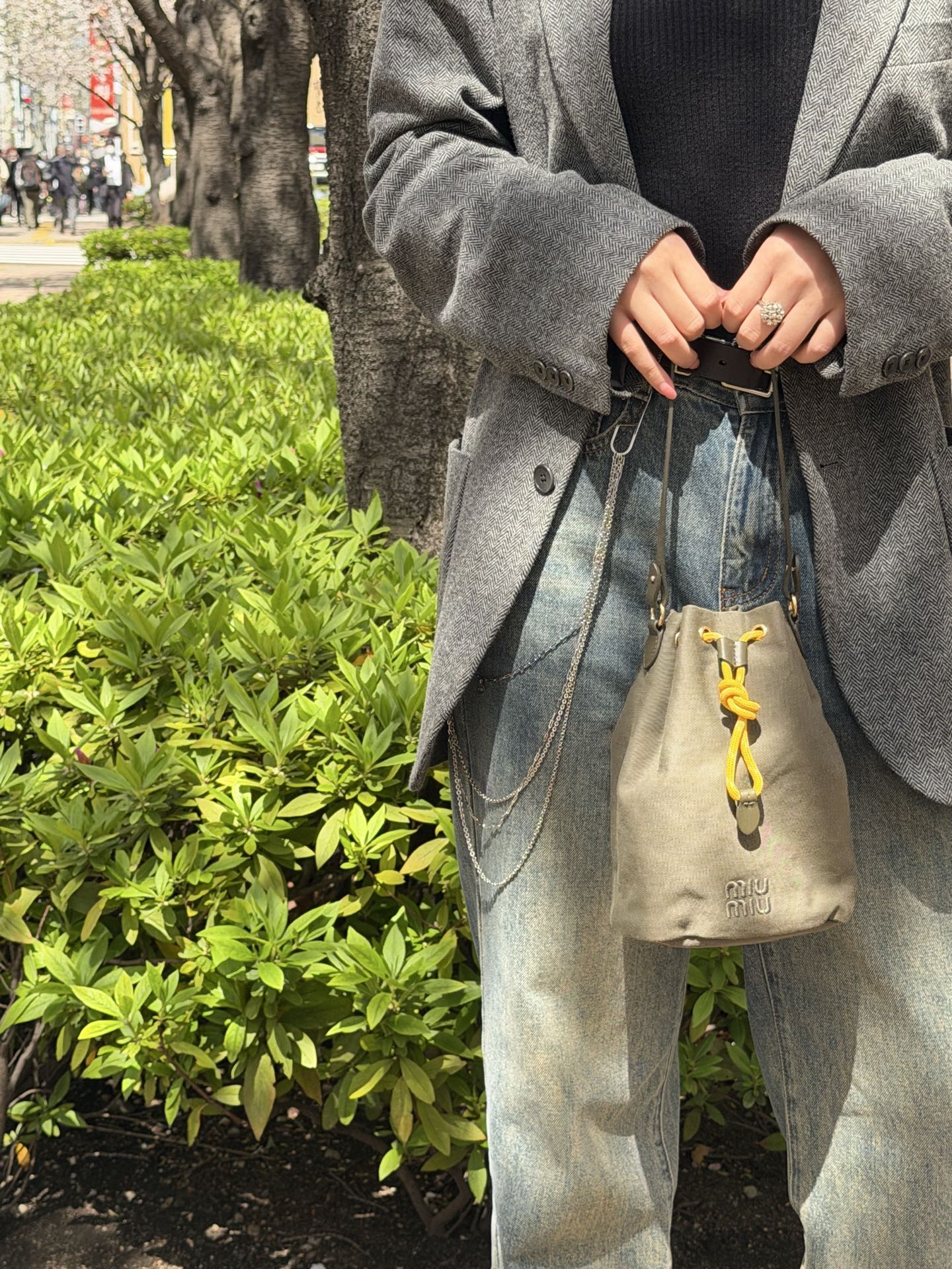 MIUMIU Canvas Bucket Handbag