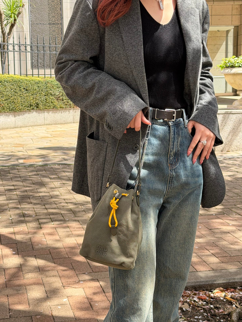 MIUMIU Canvas Bucket Handbag