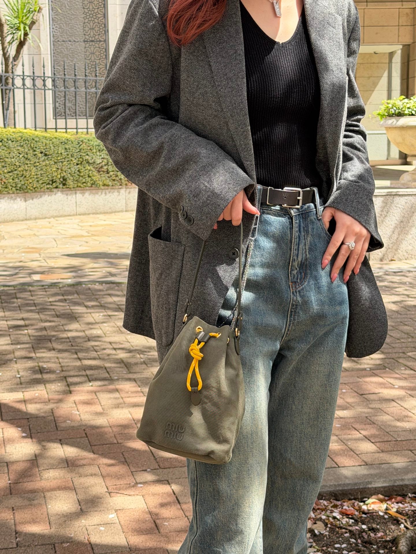 MIUMIU Canvas Bucket Handbag