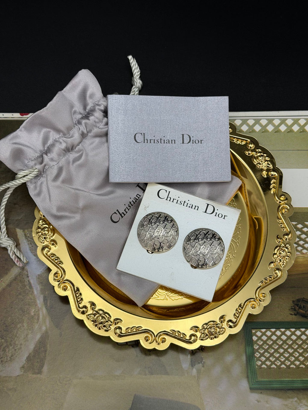 CHRISTIAN DIOR Oblique Logo Ear Clip