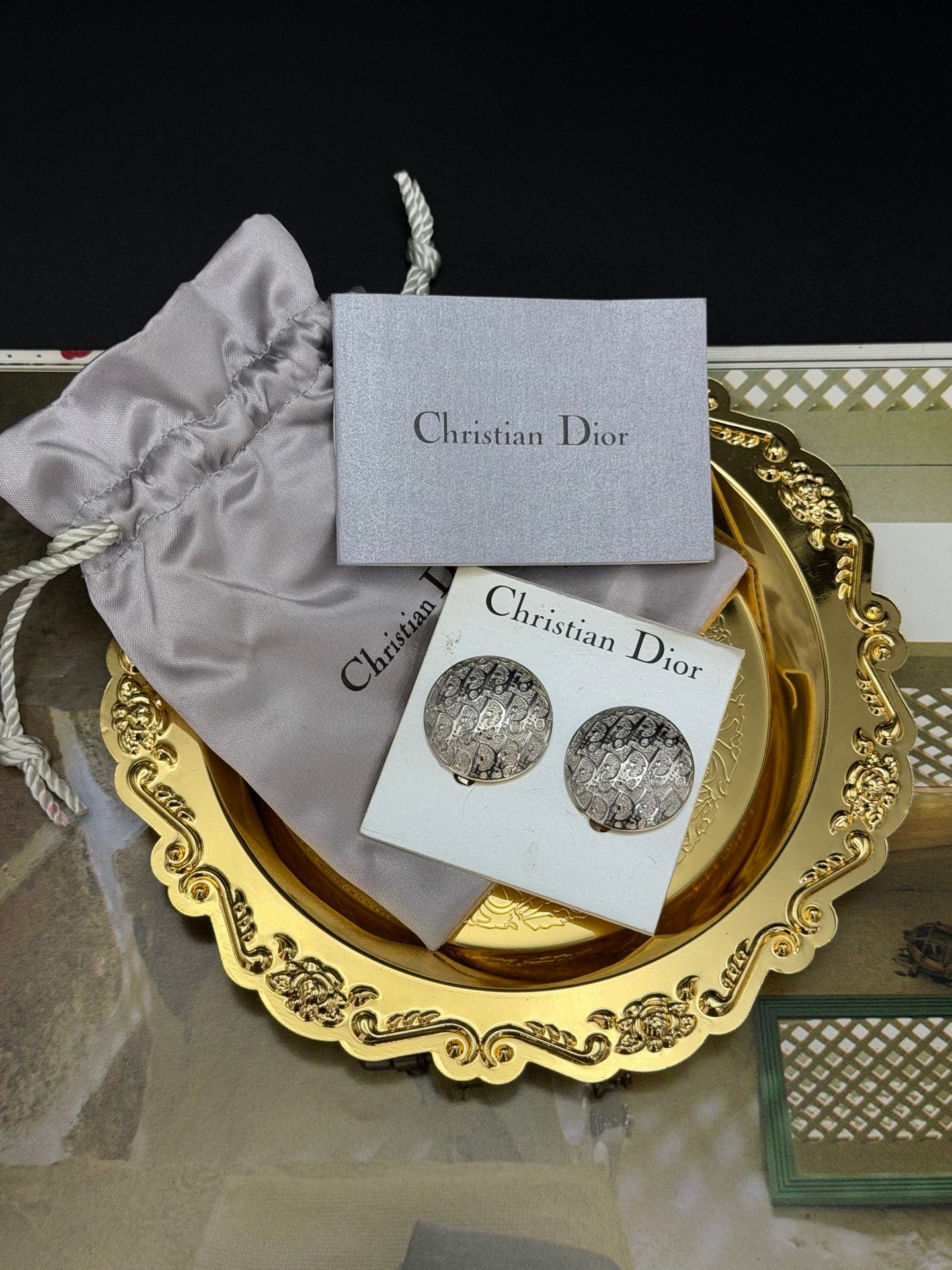 CHRISTIAN DIOR Oblique Logo Ear Clip