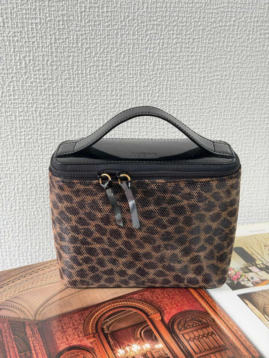 LOEWE Leopard Pattern Vinyl Mini Box