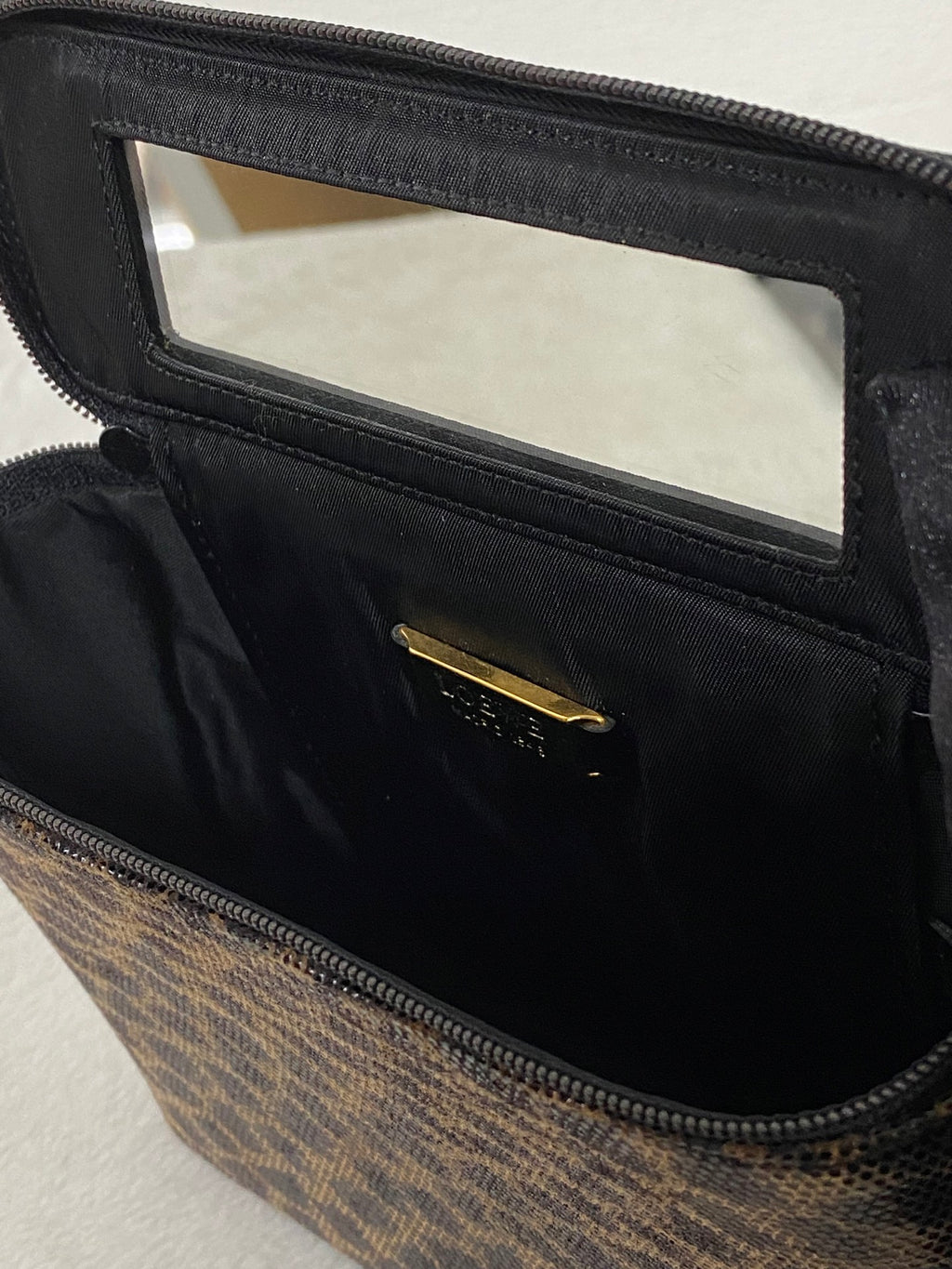 LOEWE Leopard Pattern Vinyl Mini Box