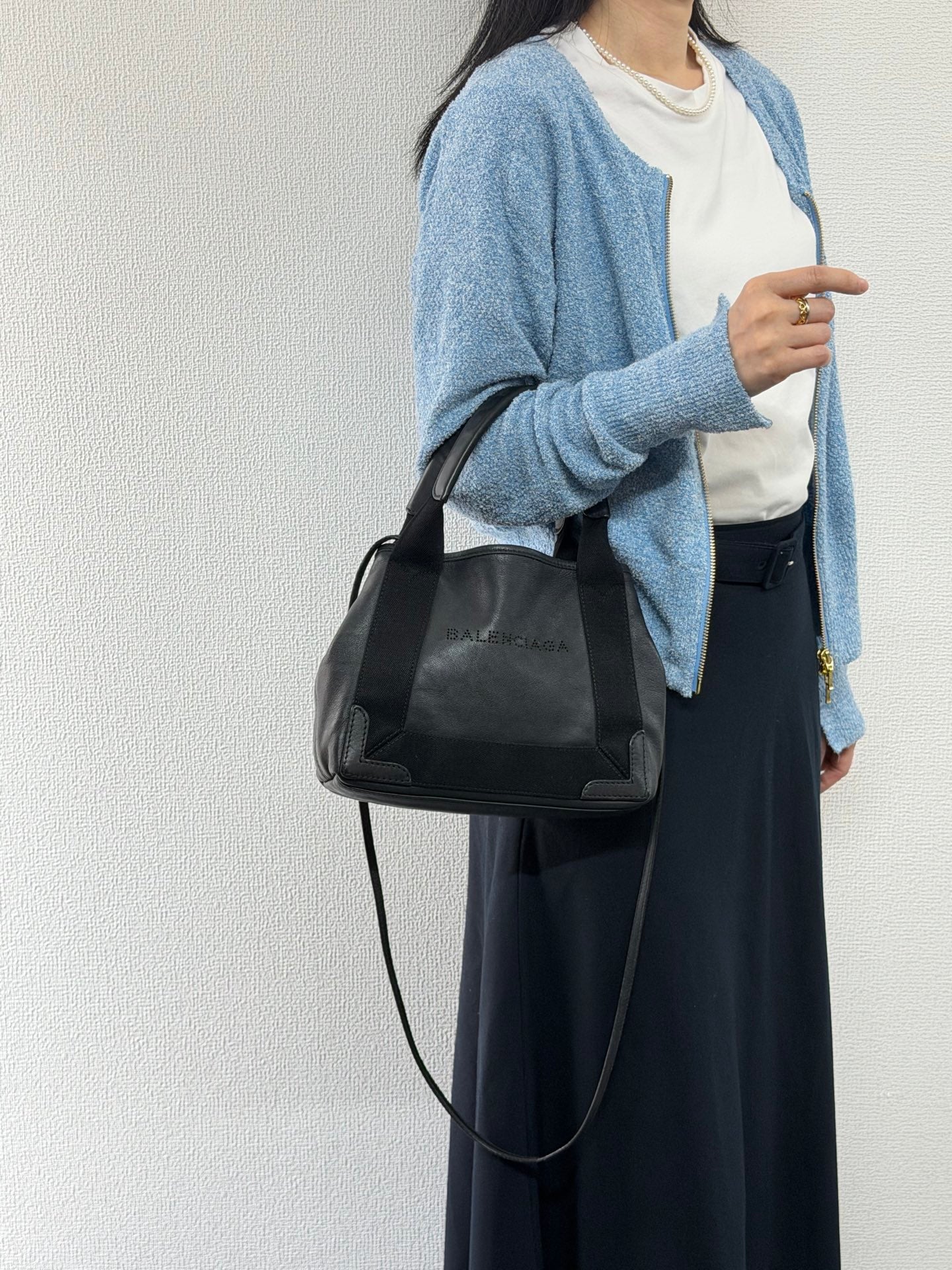 Balenciaga Navy Cabas Totebag