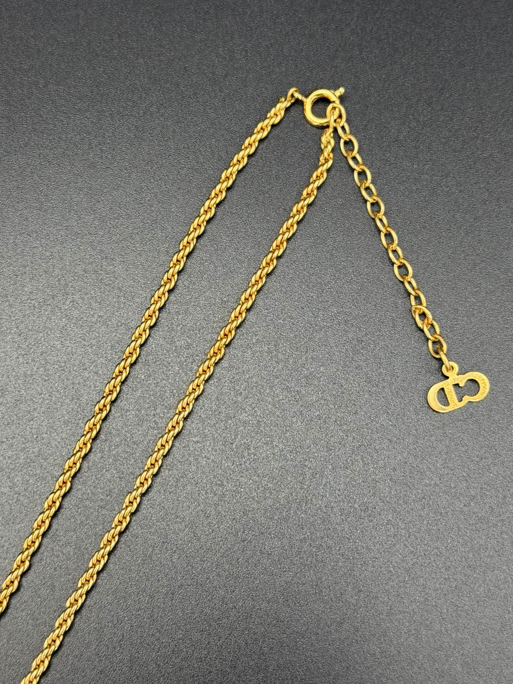 CHRISTIAN DIOR Logo Raindrop Necklace