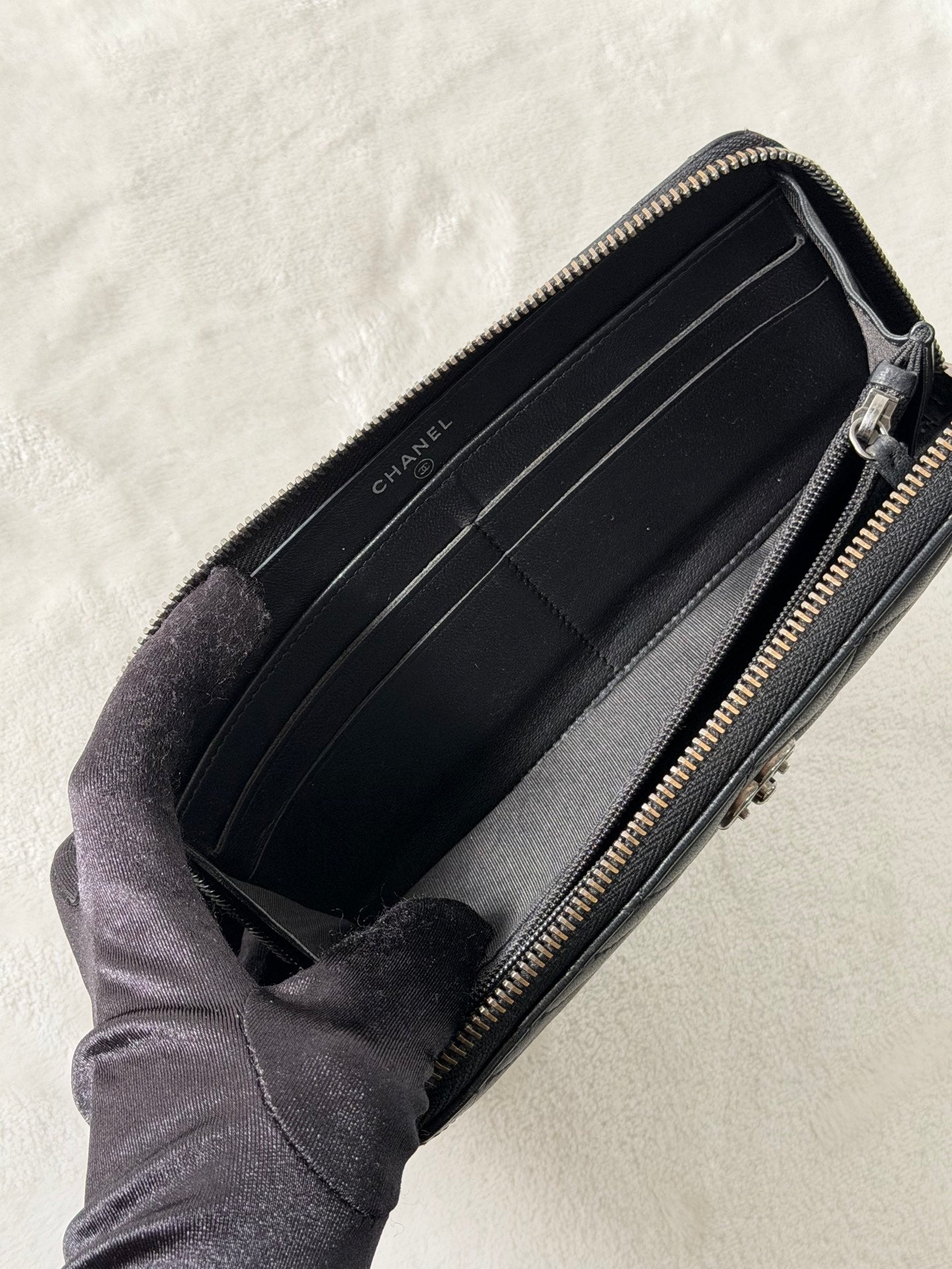 CHANEL Double-C Zipper Purse