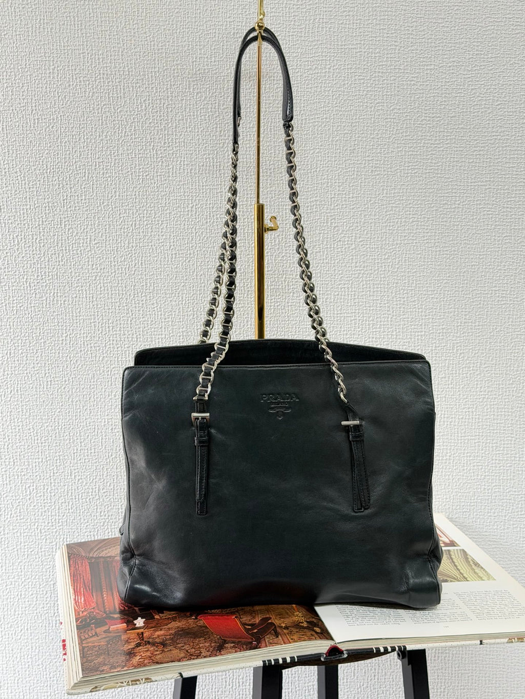 PRADA Leather Chain Totebag