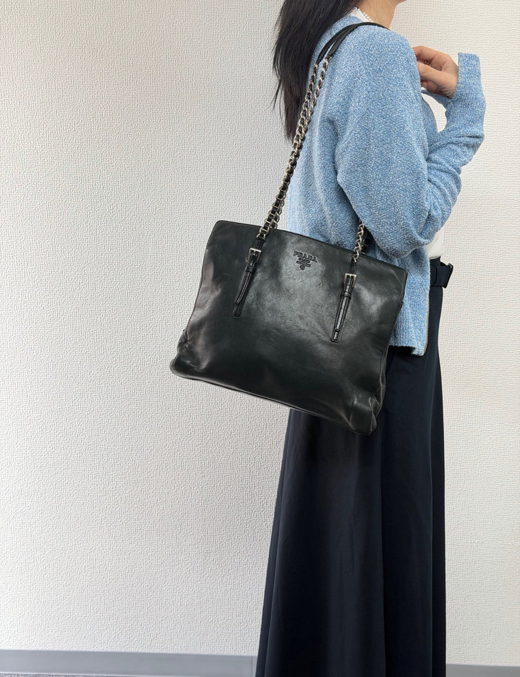 PRADA Leather Chain Totebag