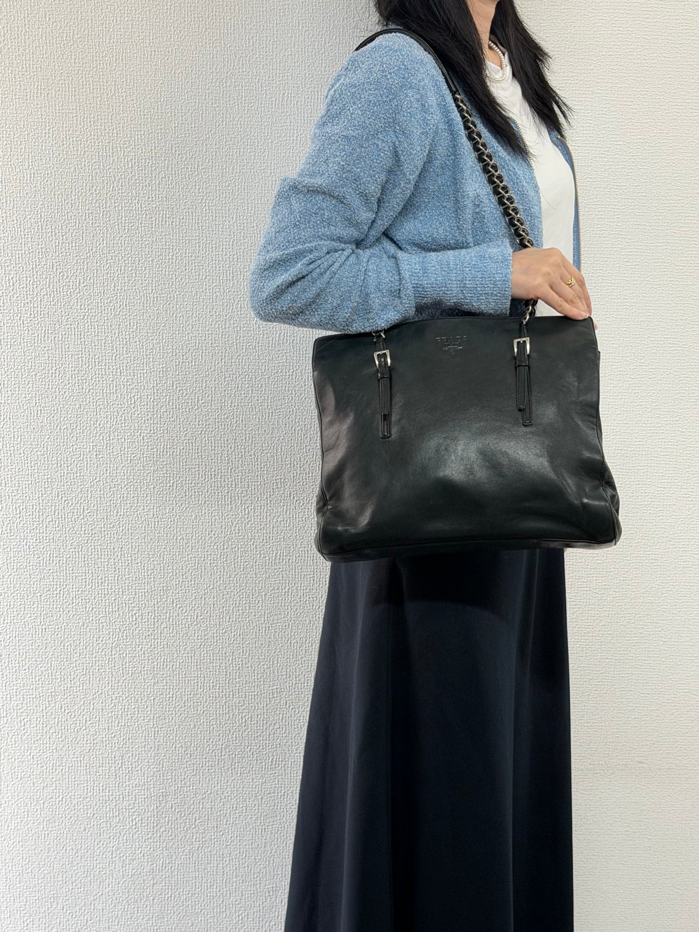 PRADA Leather Chain Totebag