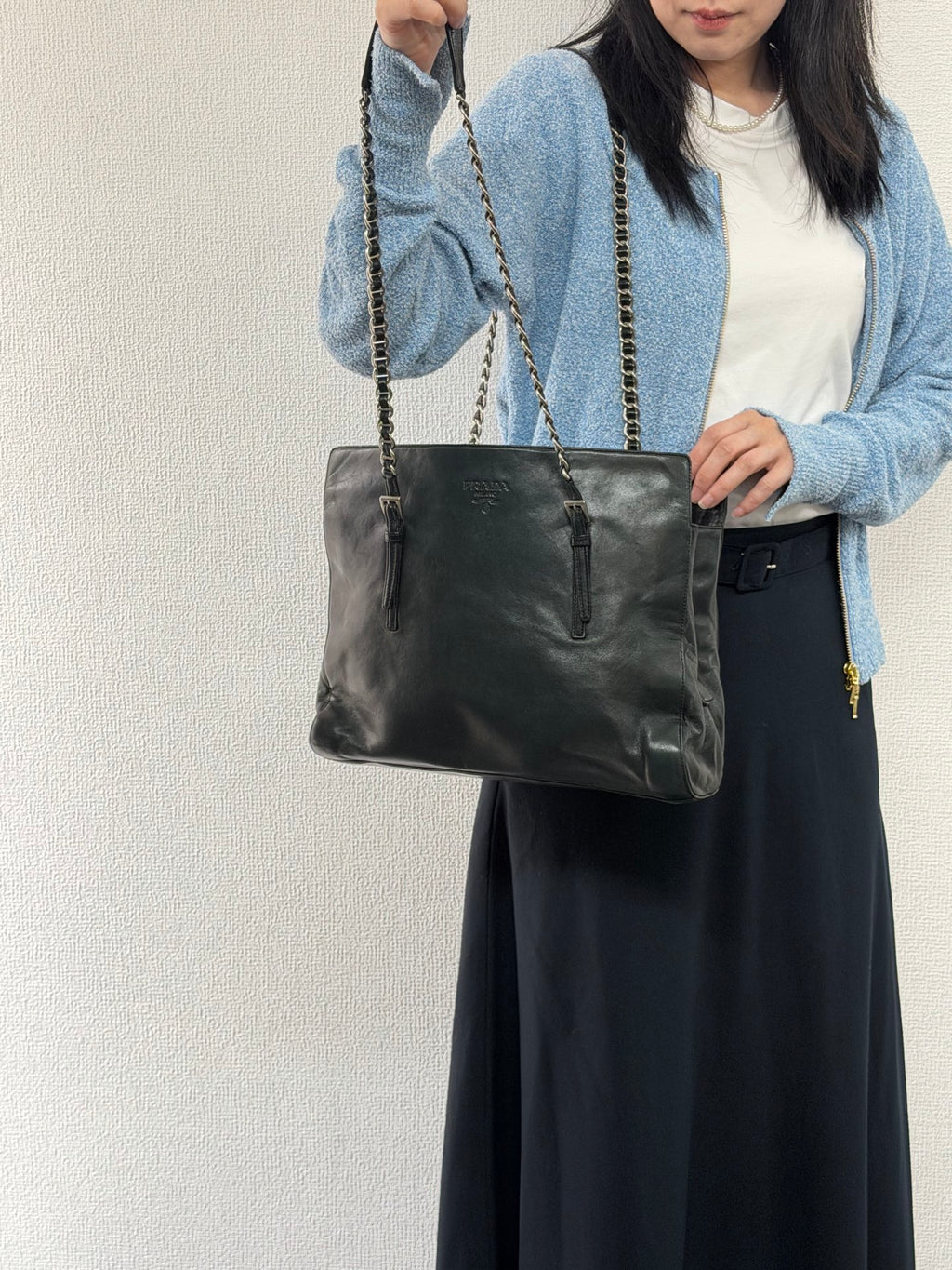 PRADA Leather Chain Totebag