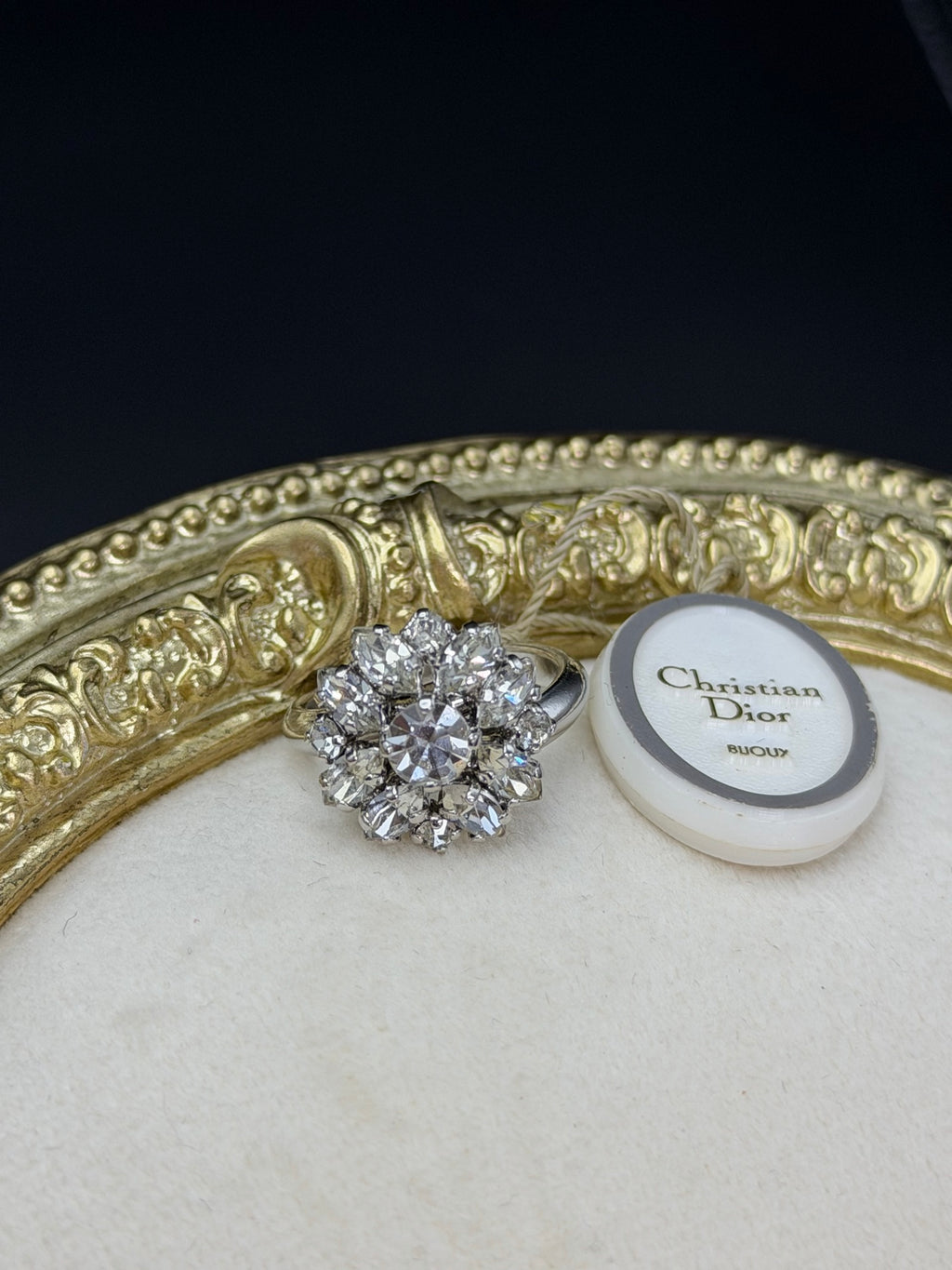 DIOR Sunflower Rhinestone Ring