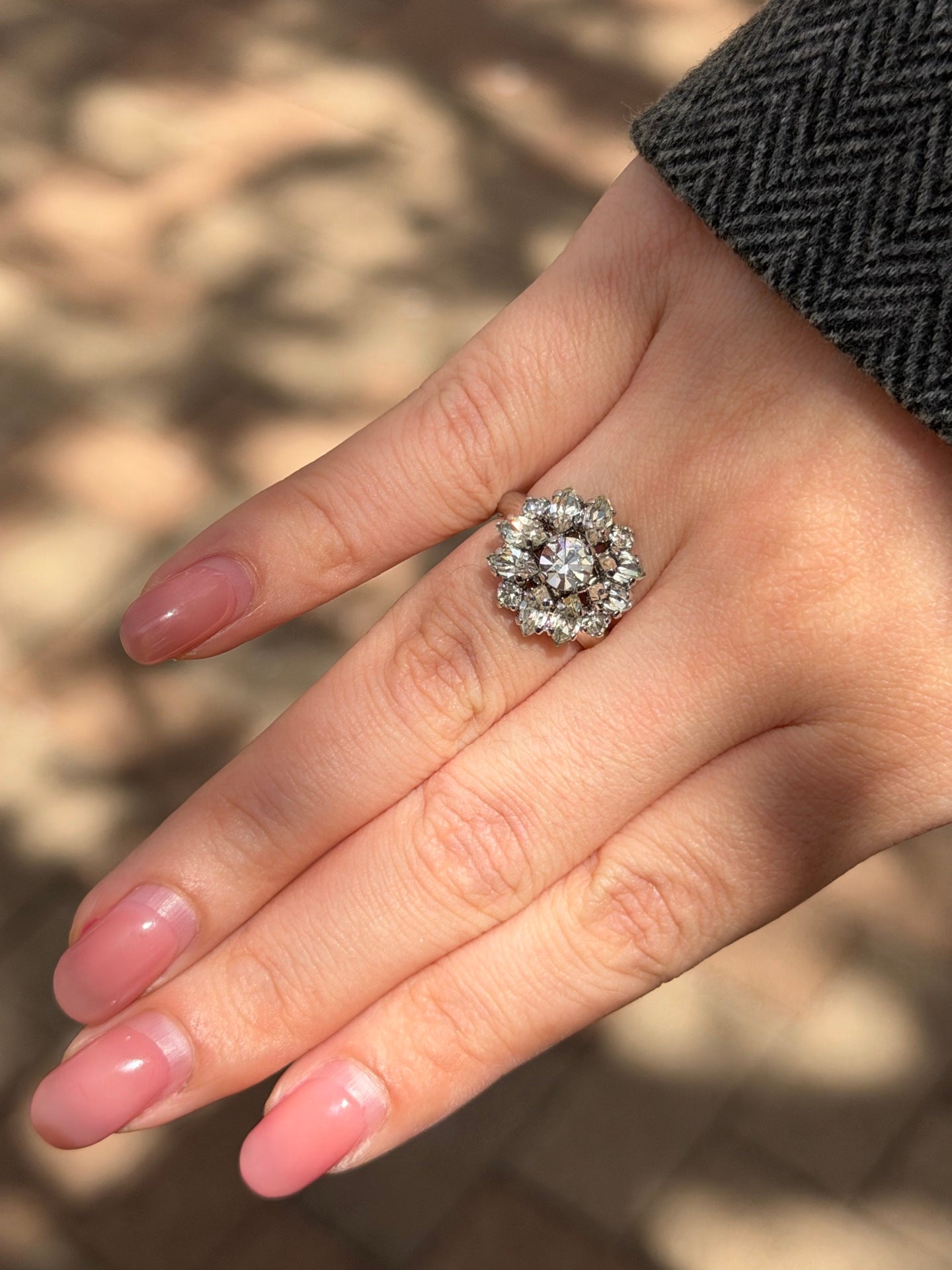 DIOR Sunflower Rhinestone Ring