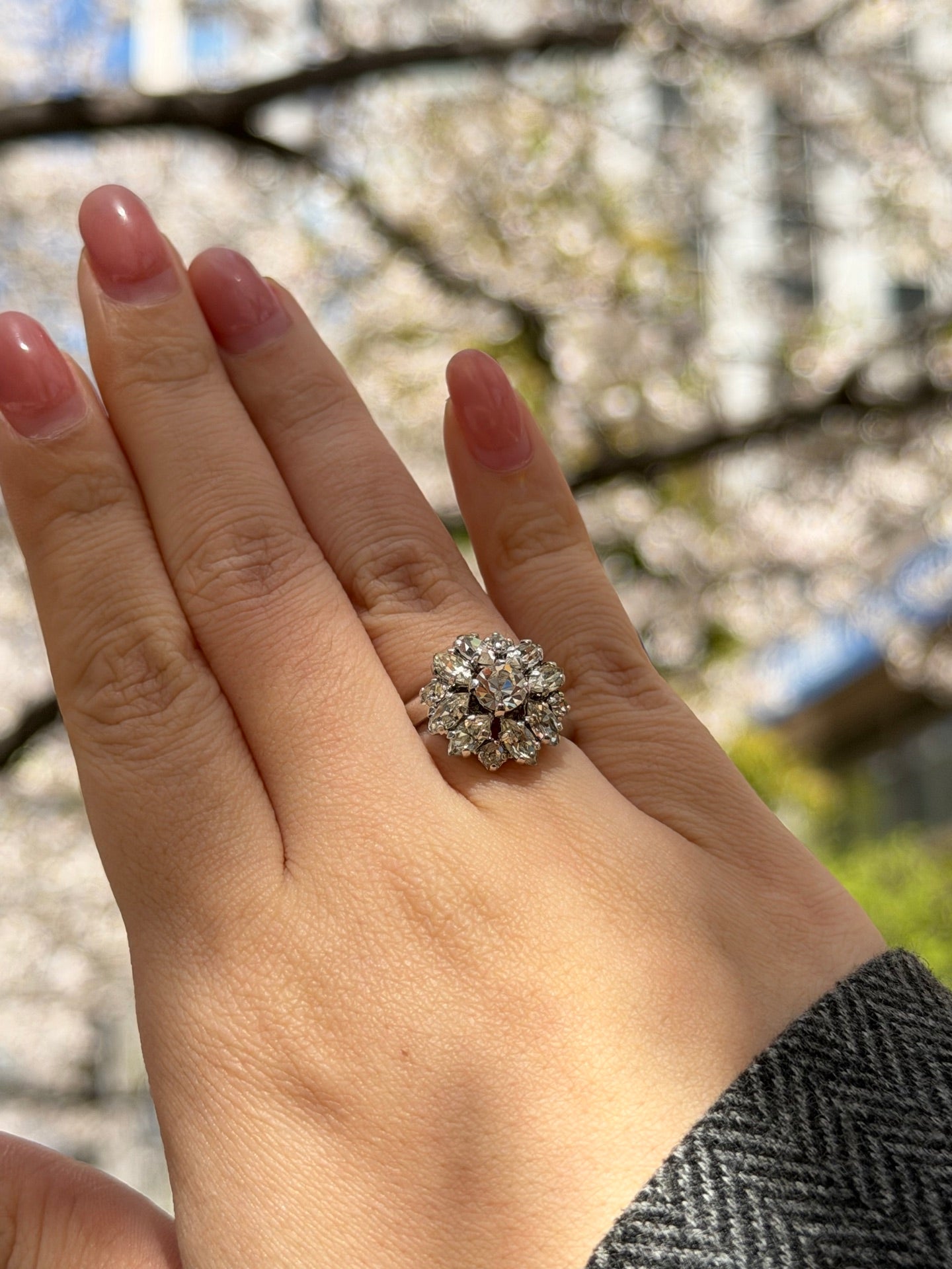 DIOR Sunflower Rhinestone Ring
