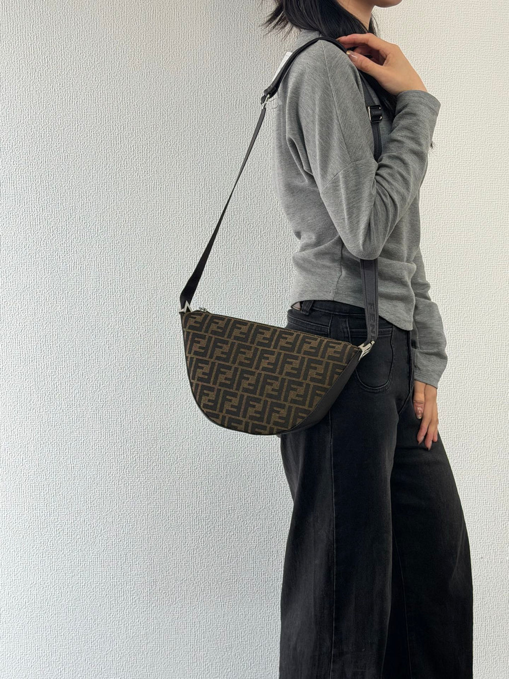 FENDI Zucca HalfMoon Melon Shoulderbag