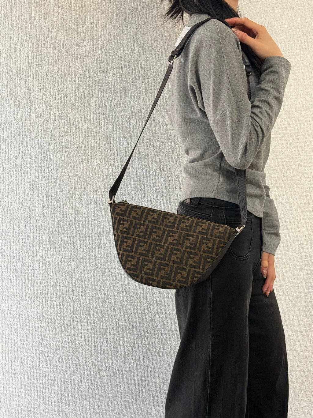 FENDI Zucca HalfMoon Melon Shoulderbag
