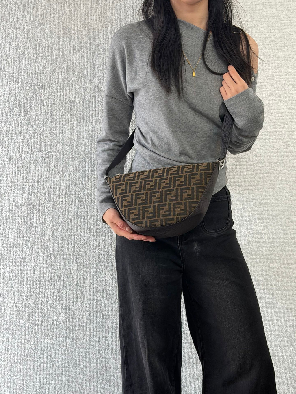 FENDI Zucca HalfMoon Melon Shoulderbag