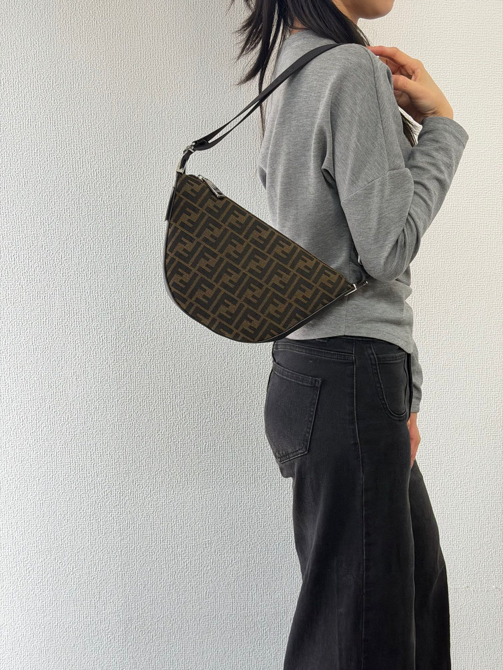 FENDI Zucca HalfMoon Melon Shoulderbag