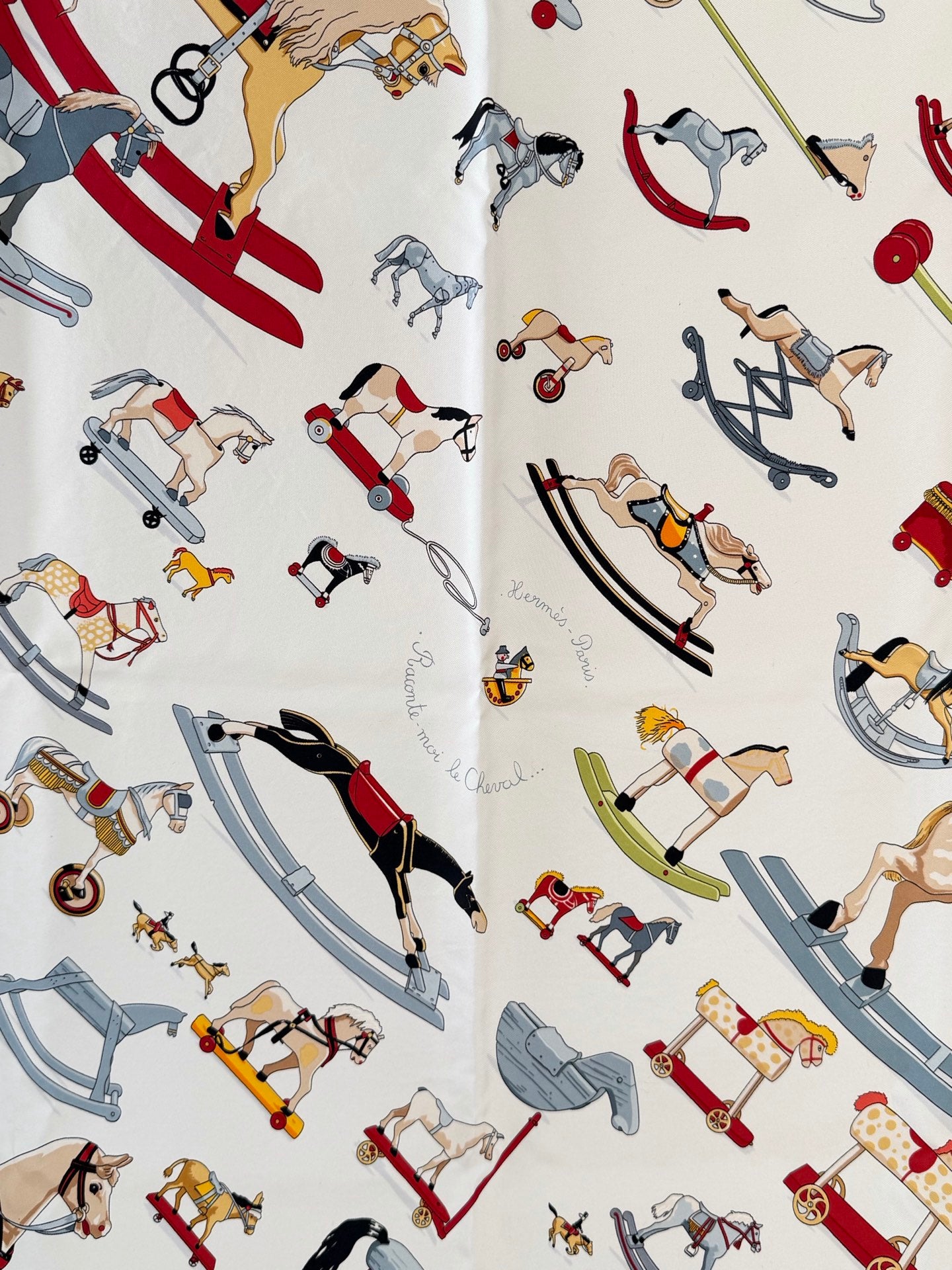 HERMES RACONTE MOI LE CHEVAL Silk Scarf 90'