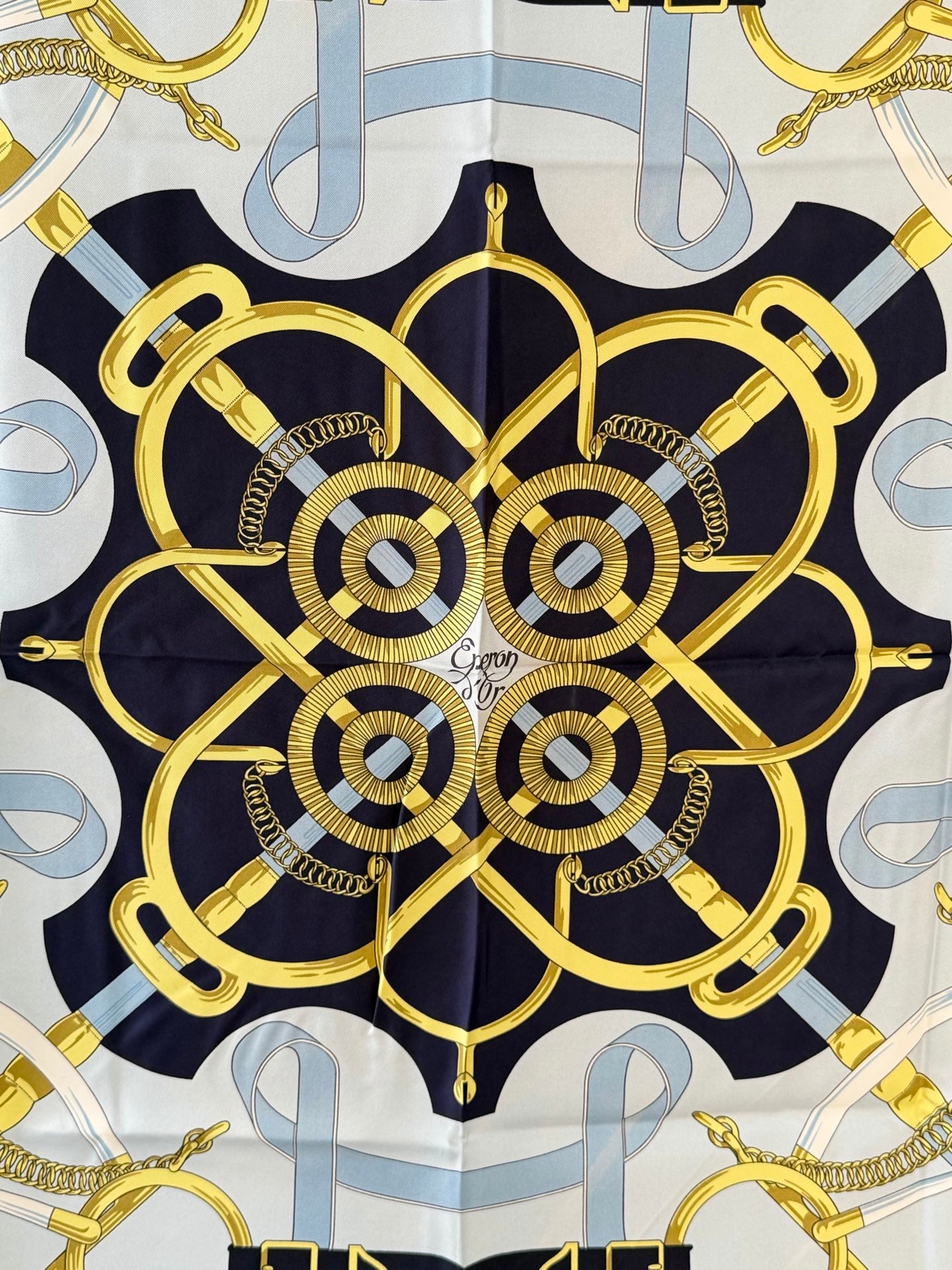 HERMES Eperon d'Or Silk Scarf 90'