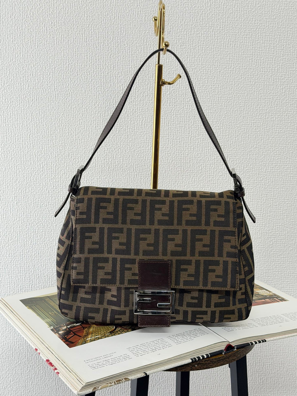 FENDI ZUCCA Baguette Handbag