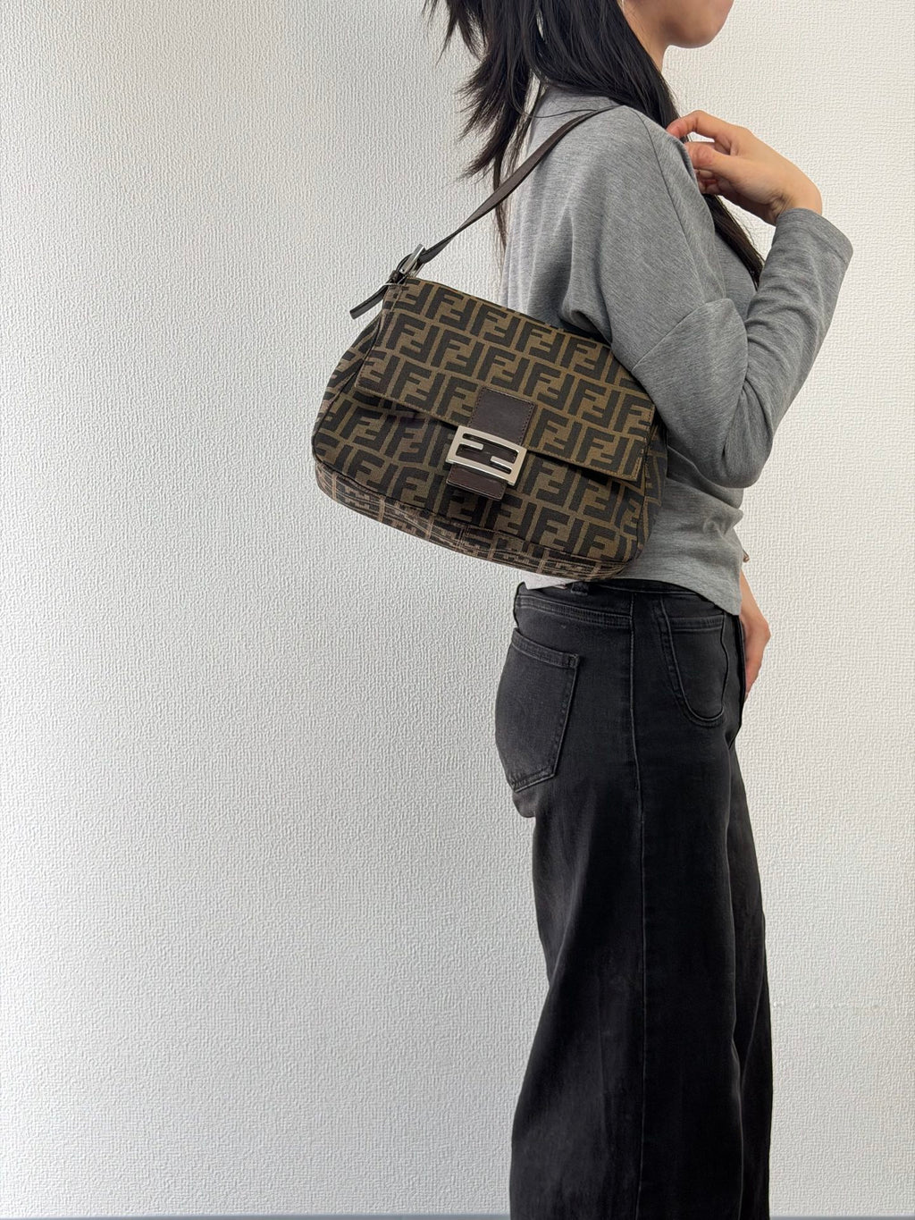 FENDI ZUCCA Baguette Handbag