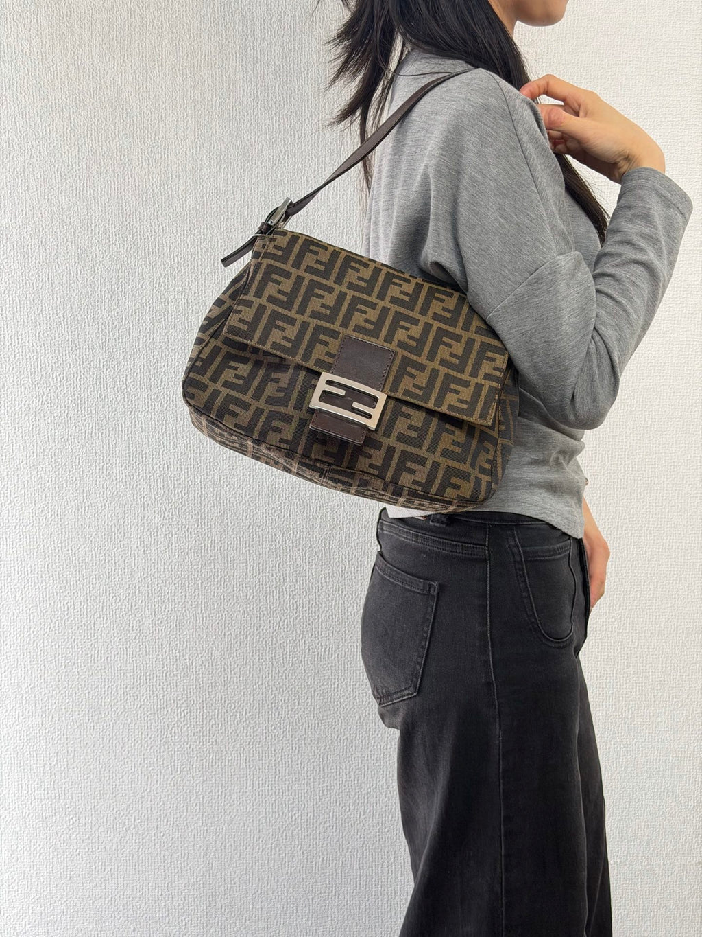 FENDI ZUCCA Baguette Handbag