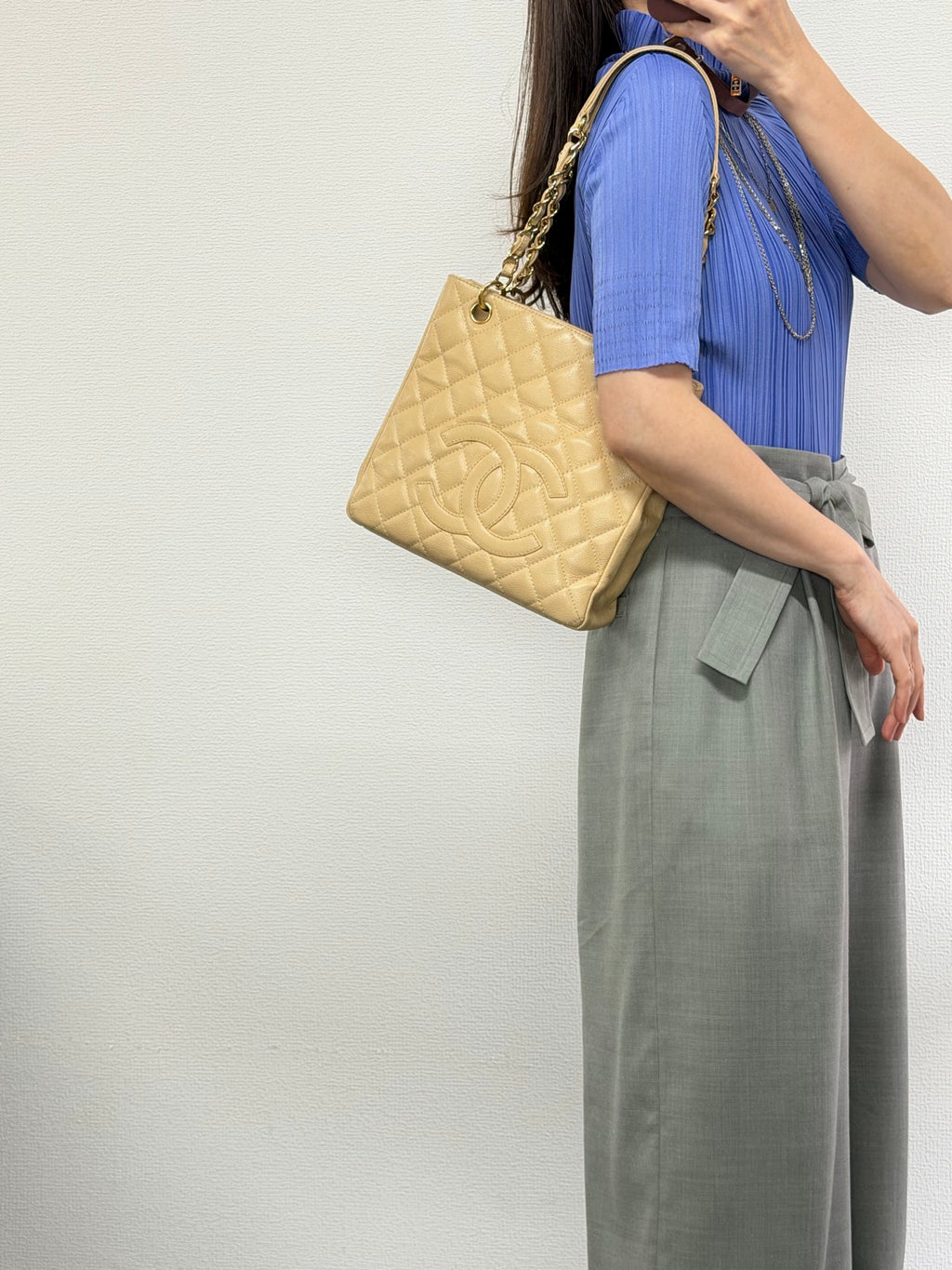CHANEL GST Beige Double-C Totebag