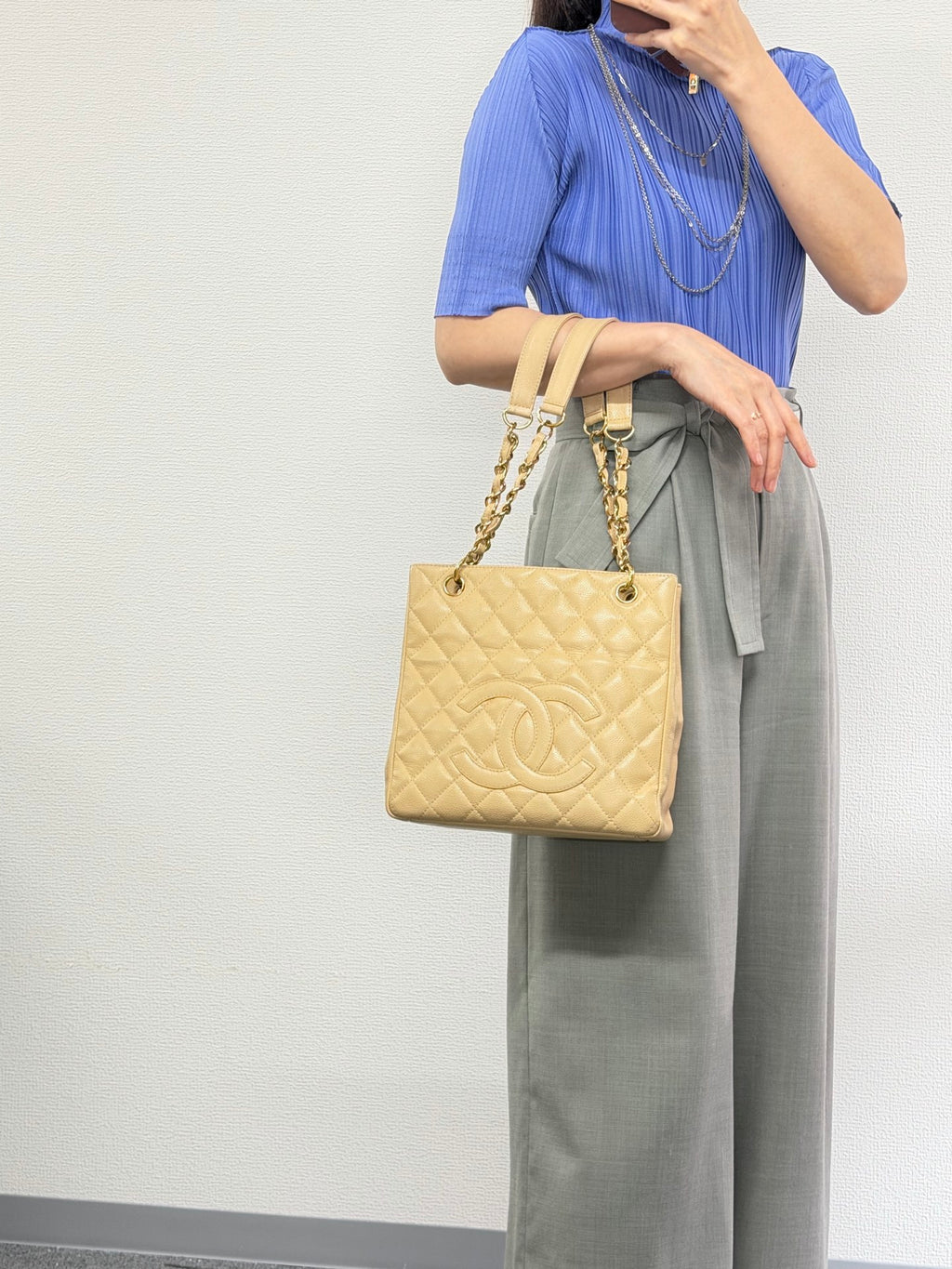 CHANEL GST Beige Double-C Totebag