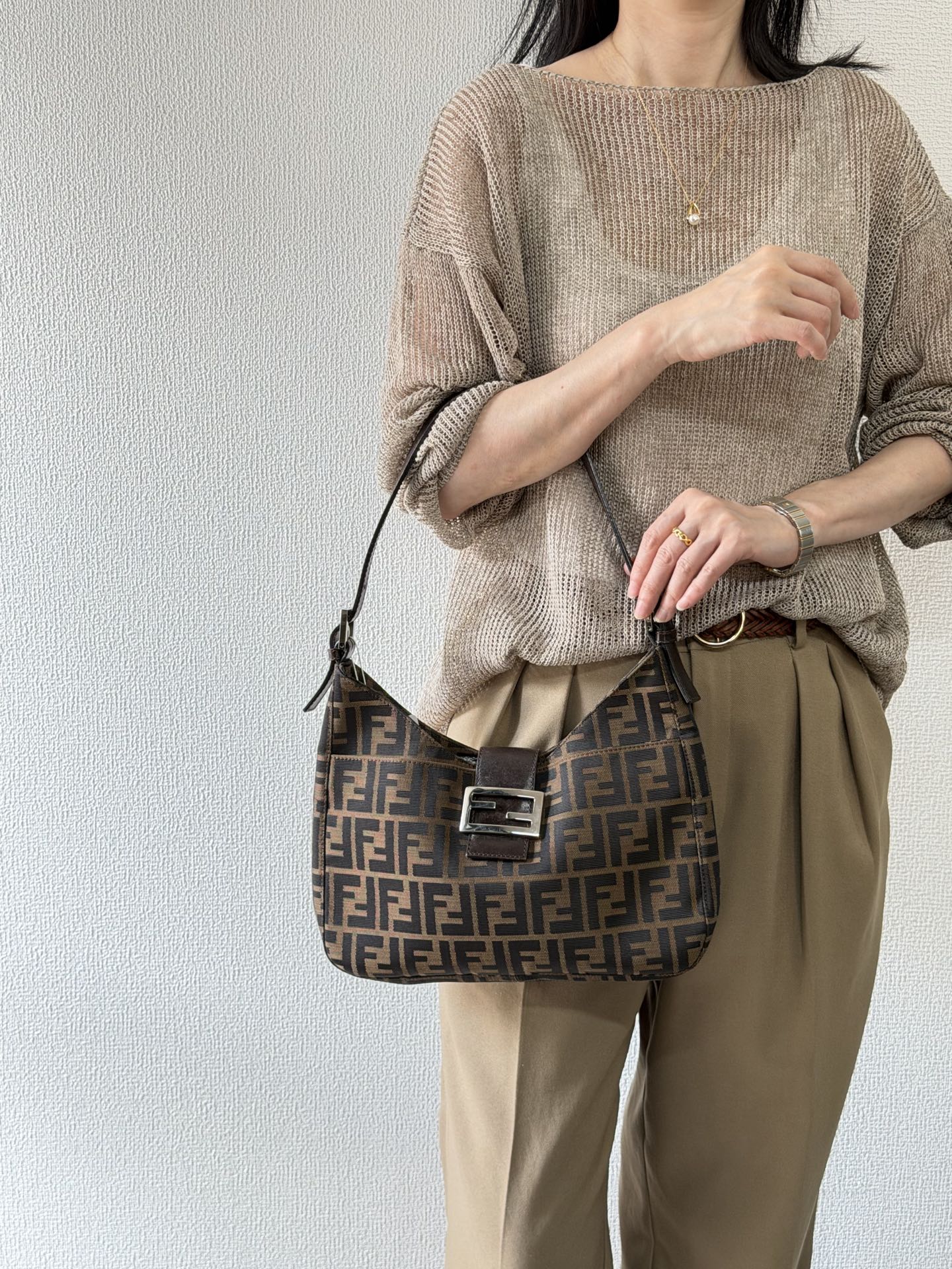 Fendi Zucca Hobo Shoulderbag