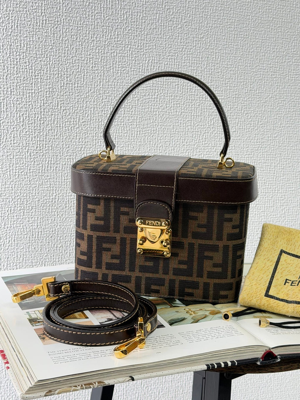 FENDI  AUTH FENDI ZUCCA VANITY BAG