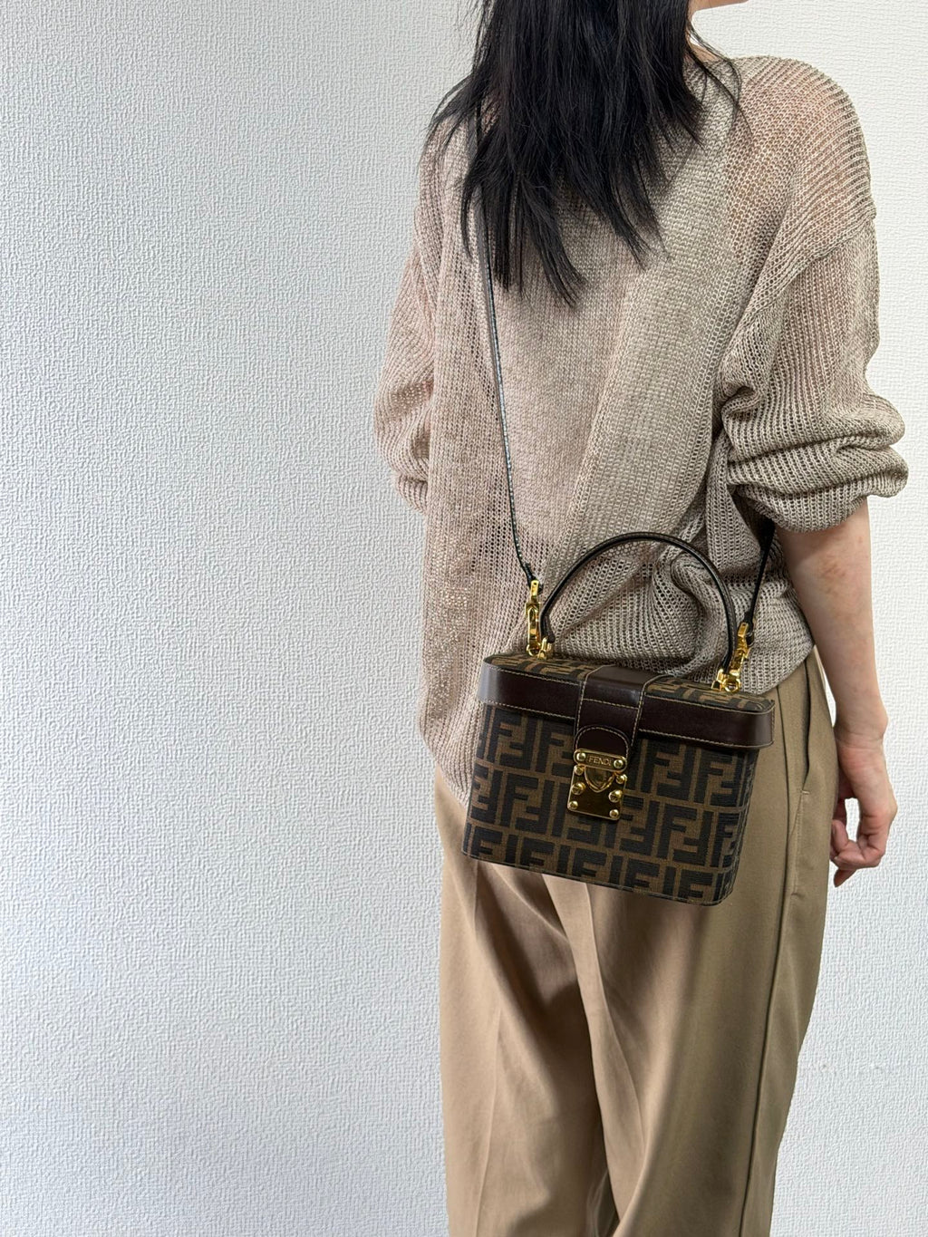 FENDI  AUTH FENDI ZUCCA VANITY BAG