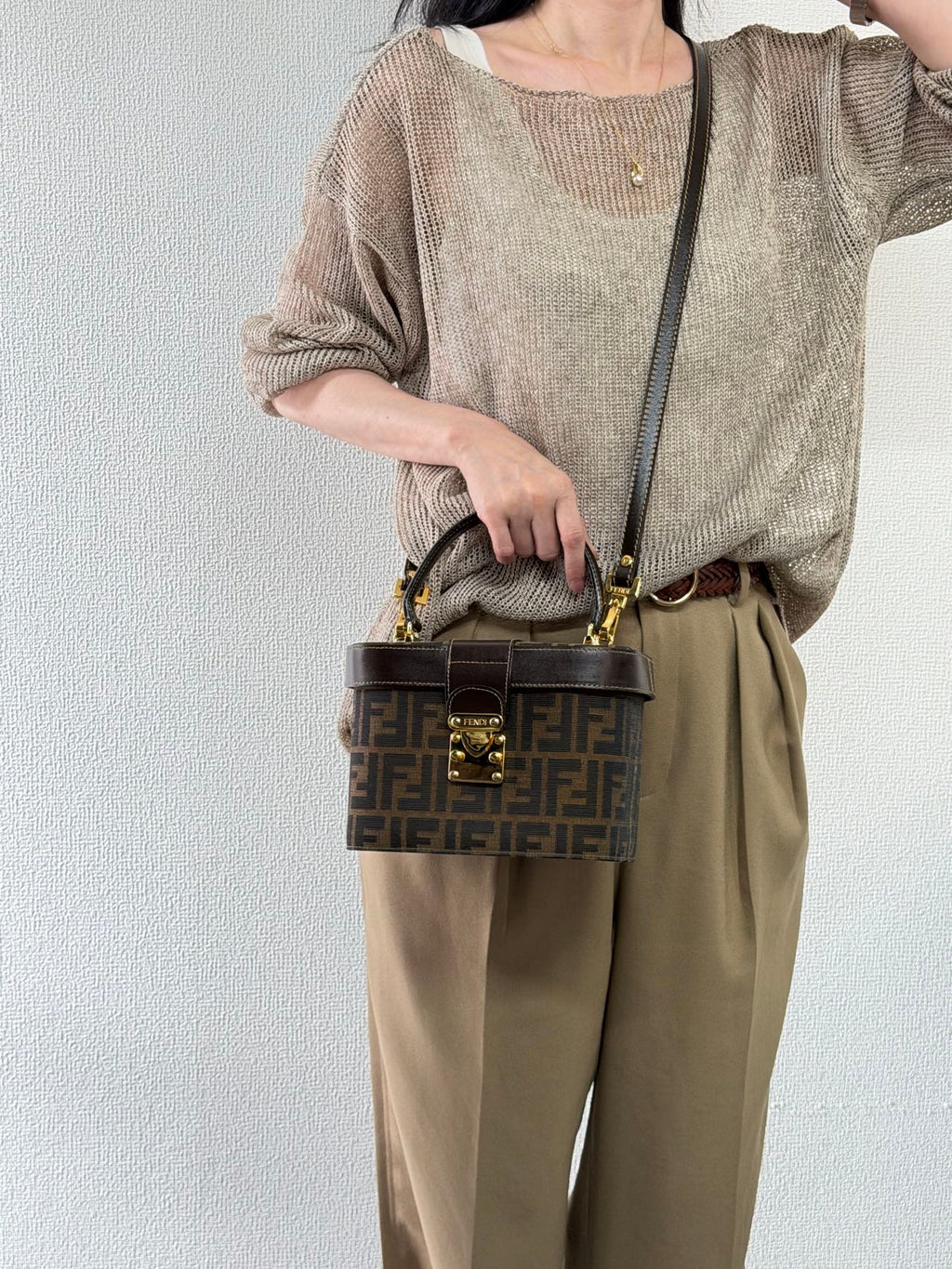 FENDI  AUTH FENDI ZUCCA VANITY BAG