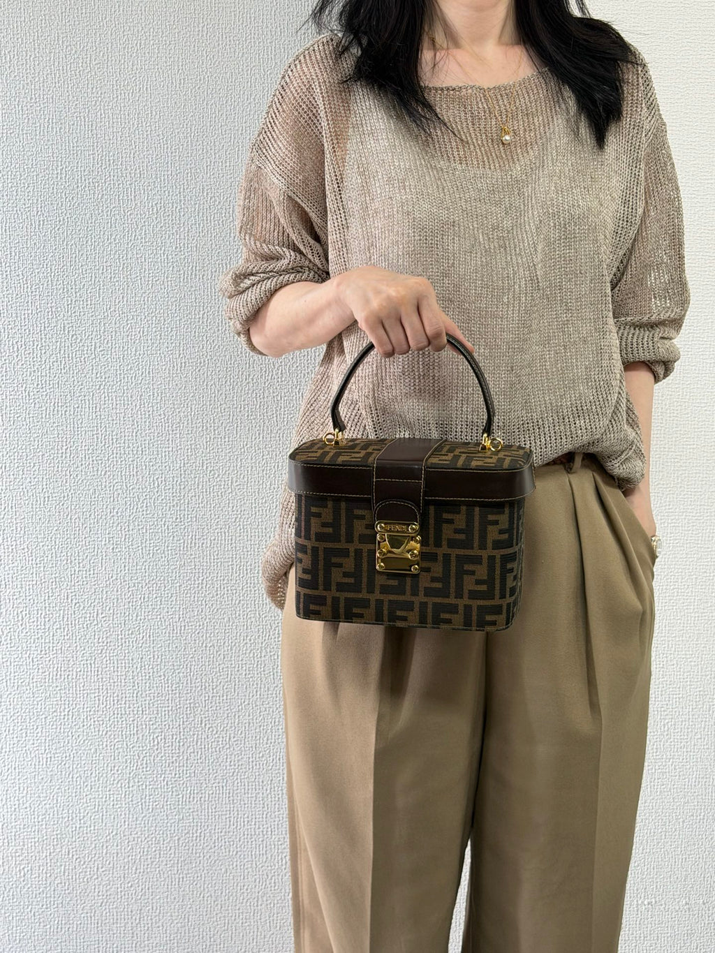 FENDI  AUTH FENDI ZUCCA VANITY BAG