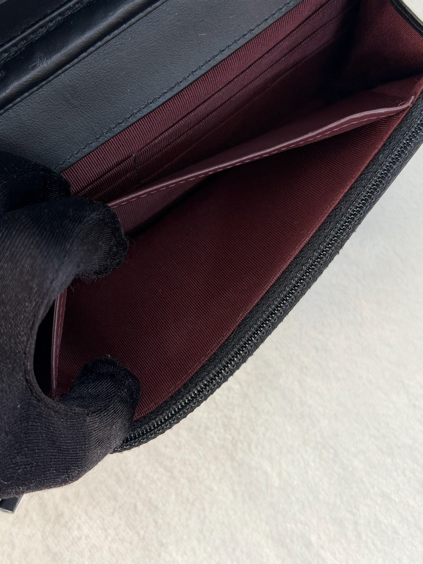 Chanel Aged Calfskin Quilted Lucky Charms 2.55 Reissue Wallet On Chain WOC Black