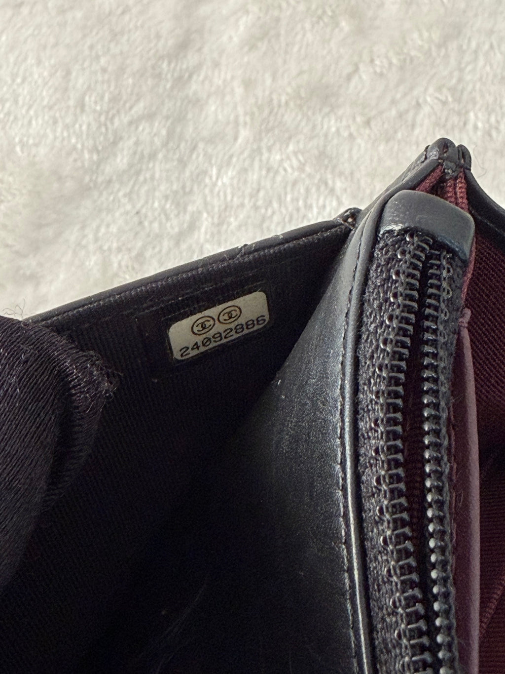 Chanel Aged Calfskin Quilted Lucky Charms 2.55 Reissue Wallet On Chain WOC Black
