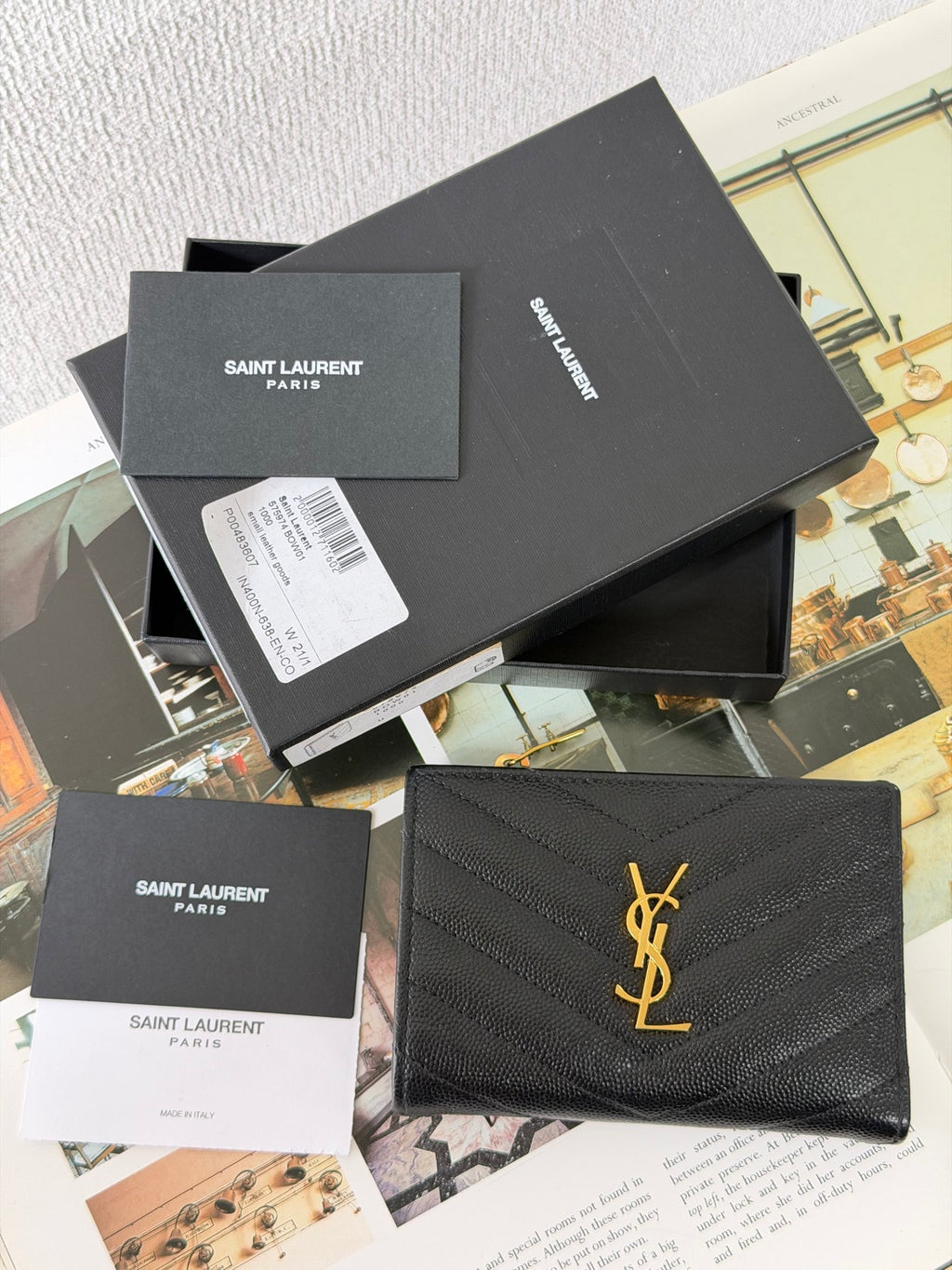 SAINT LAURENT Cassandre quilted textured-leather wallet