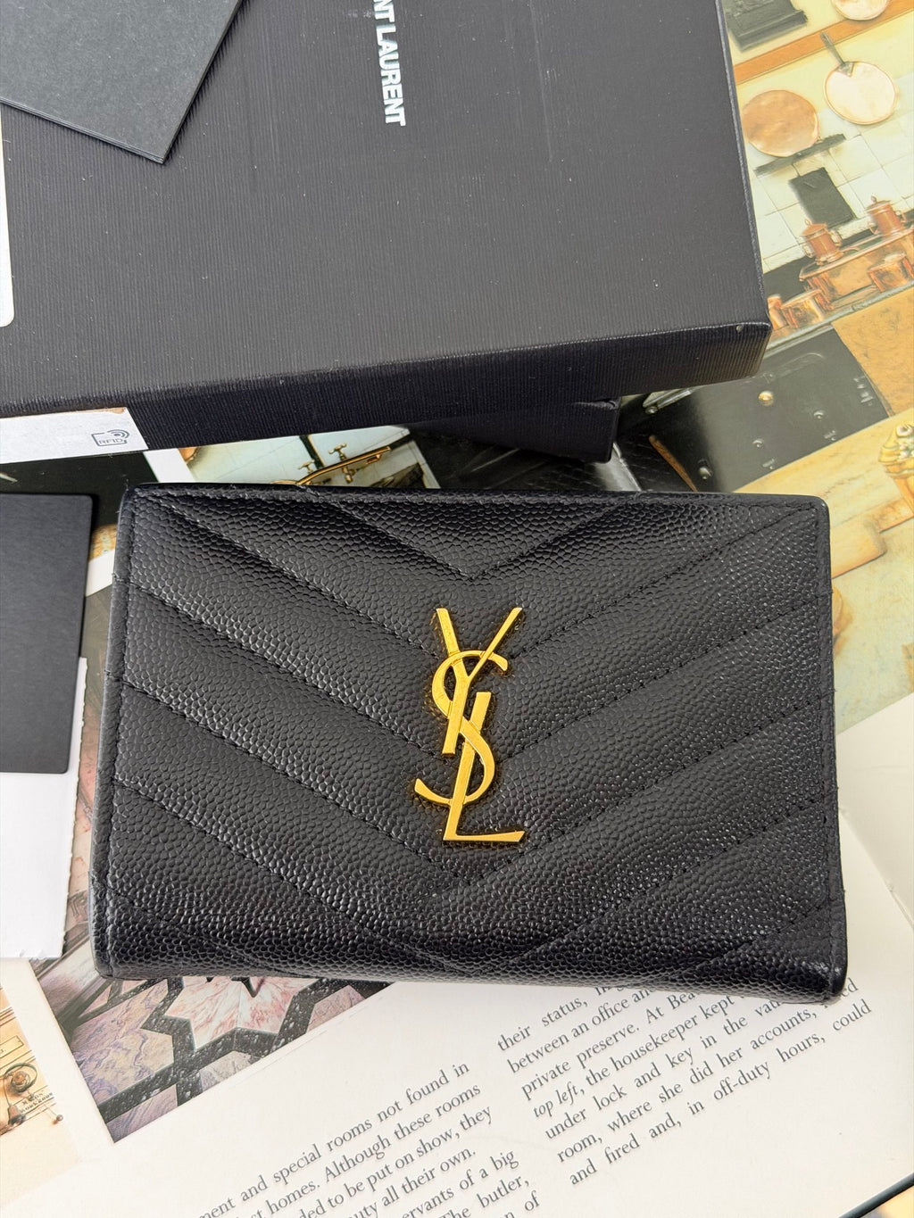 SAINT LAURENT Cassandre quilted textured-leather wallet