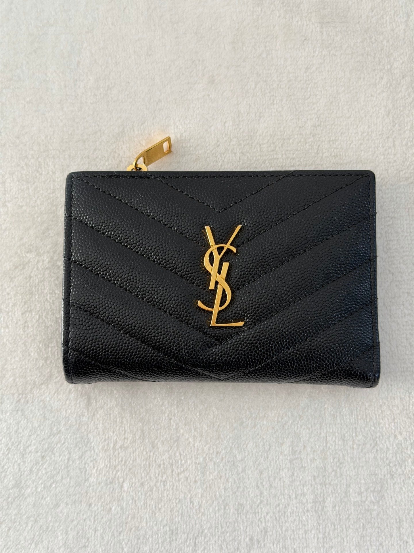 SAINT LAURENT Cassandre quilted textured-leather wallet