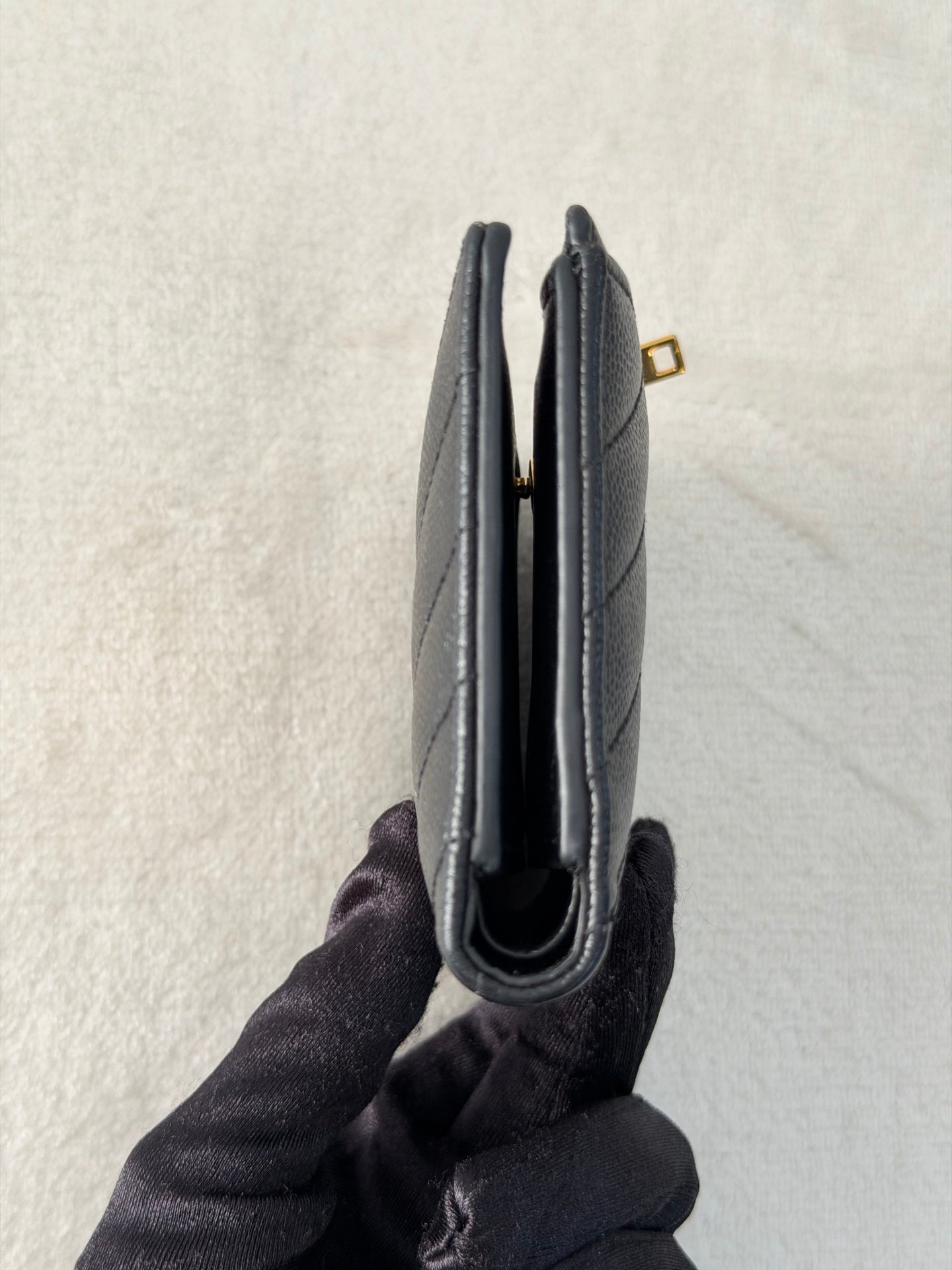 SAINT LAURENT Cassandre quilted textured-leather wallet