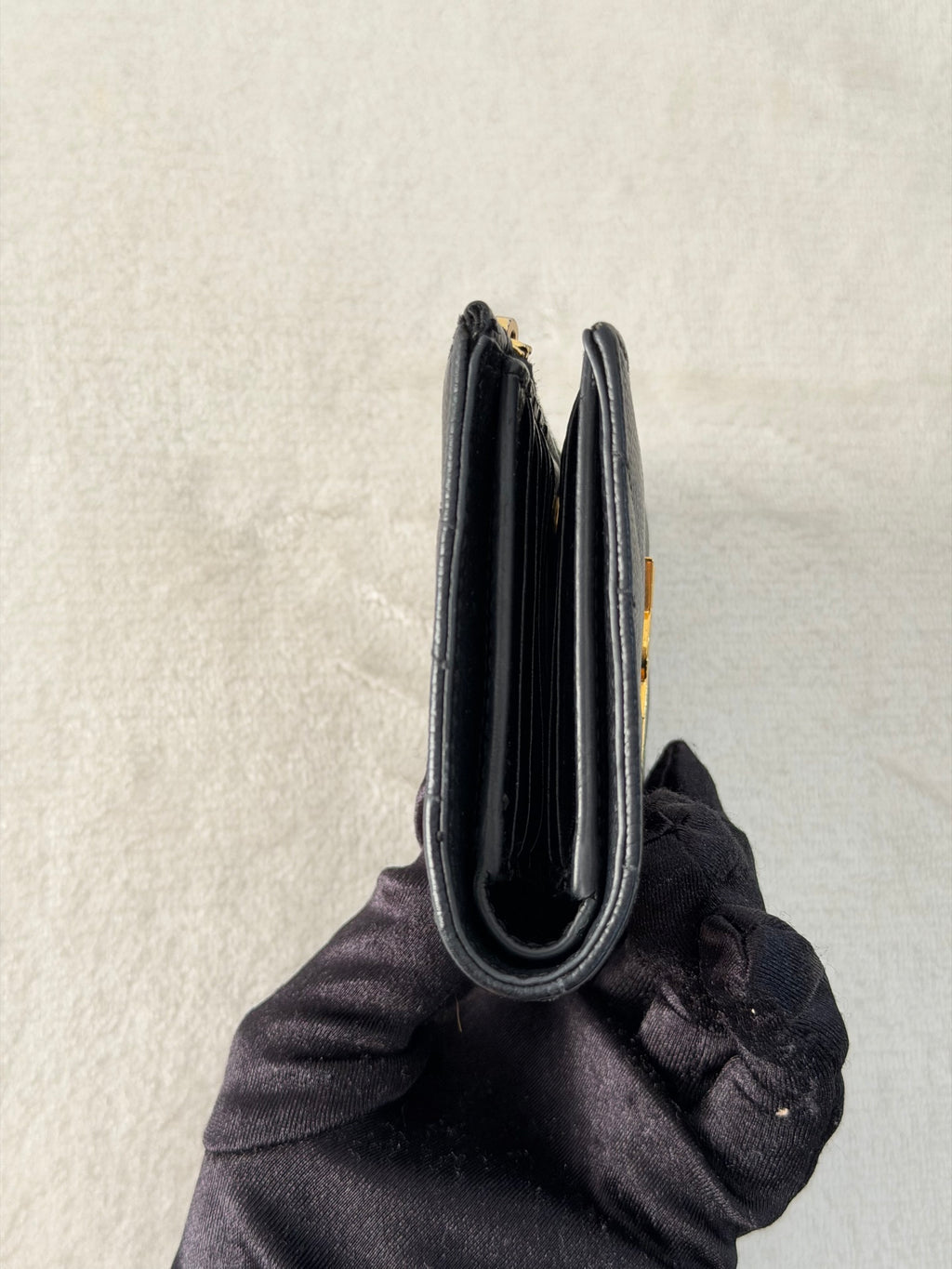 SAINT LAURENT Cassandre quilted textured-leather wallet