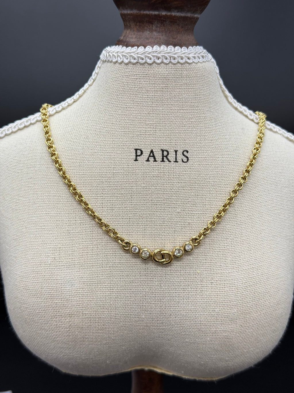 CHRISTIAN DIOR CD Logo Necklace