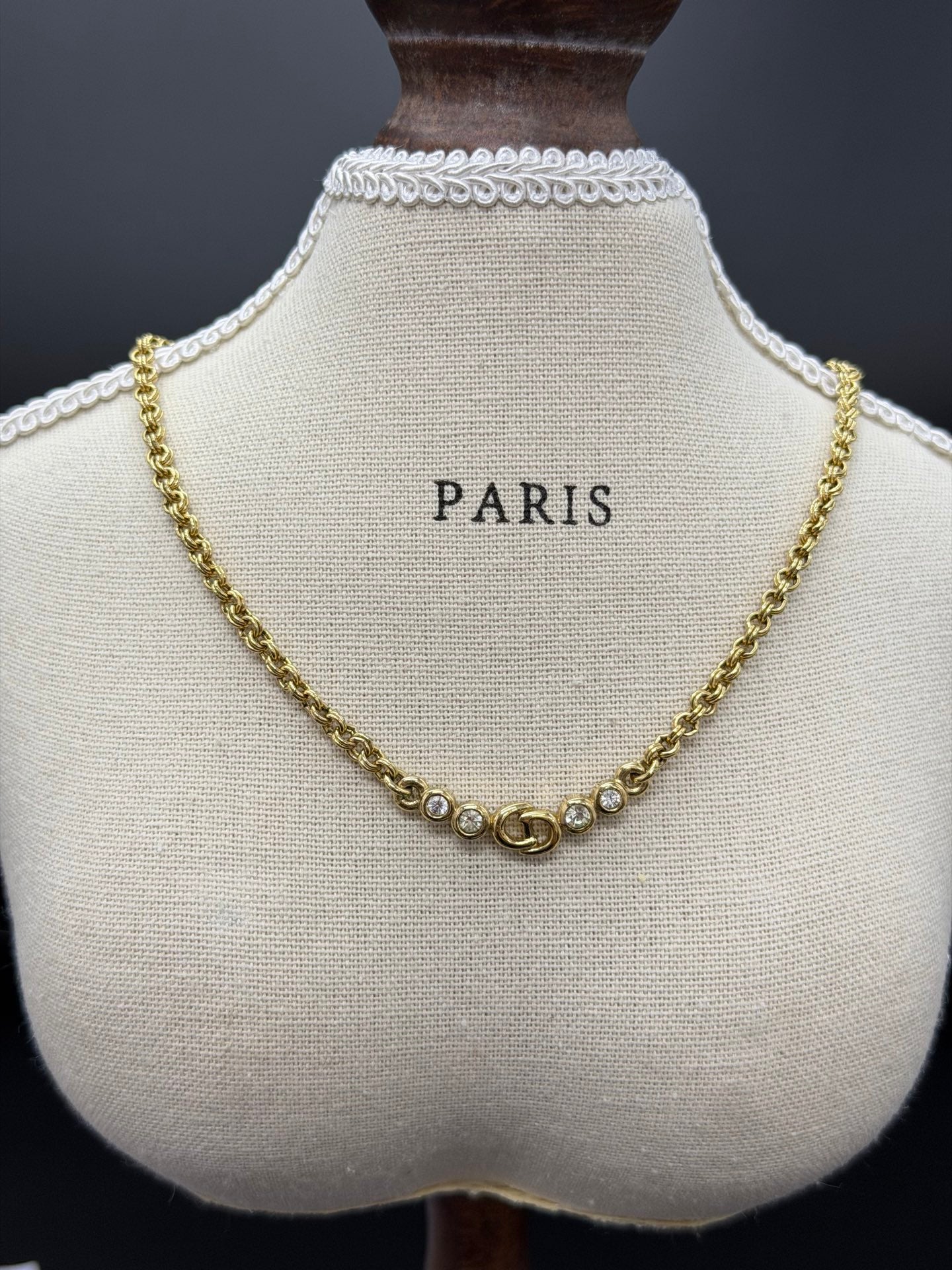 CHRISTIAN DIOR CD Logo Necklace