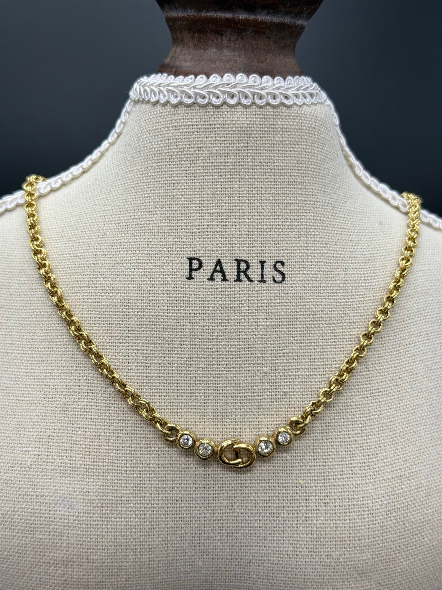 CHRISTIAN DIOR CD Logo Necklace